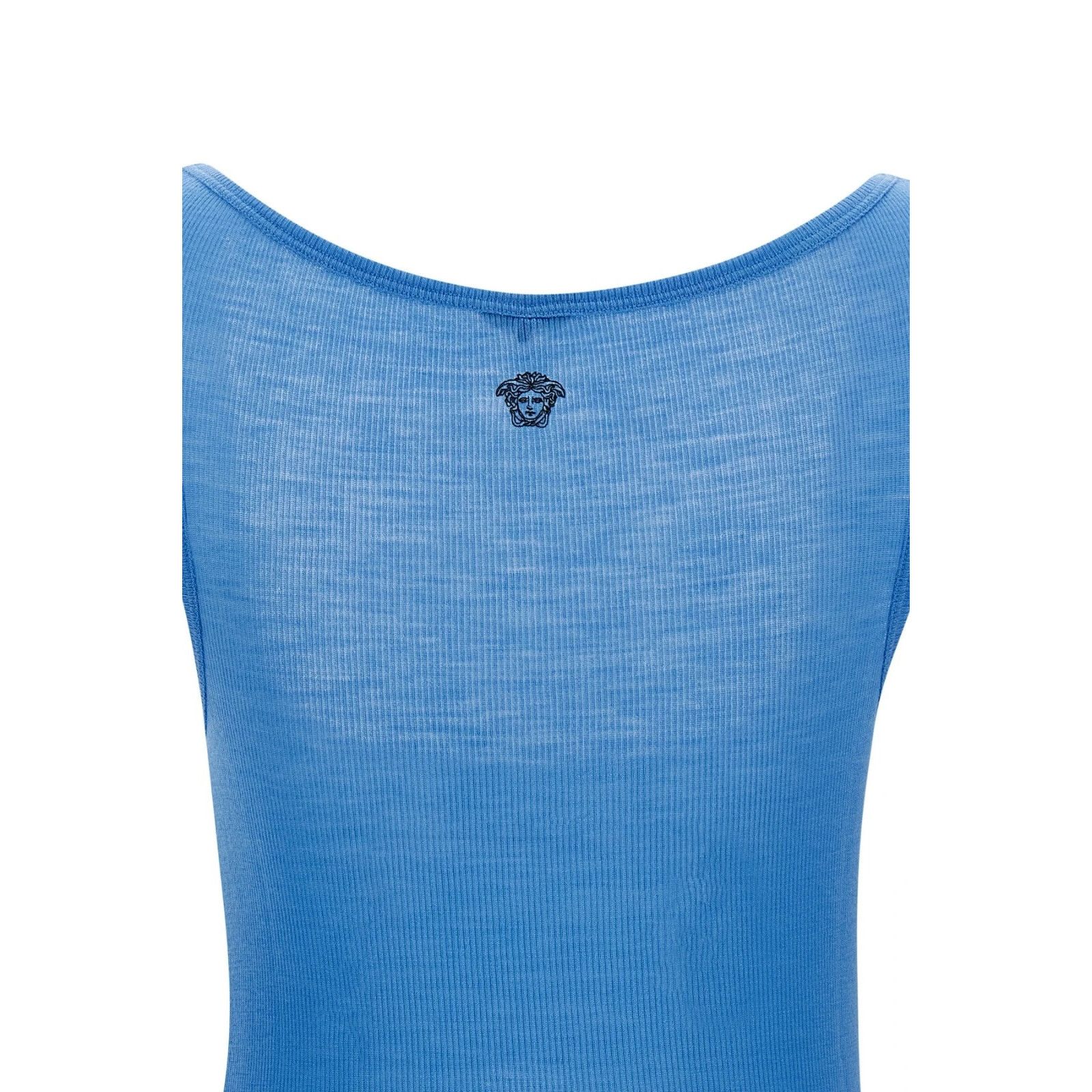 Versace VERSACE Medusa Light Blue Wool Tank Top New & Authentic (Wom Size M / US 6-8 / IT 42-44 - 4 Thumbnail