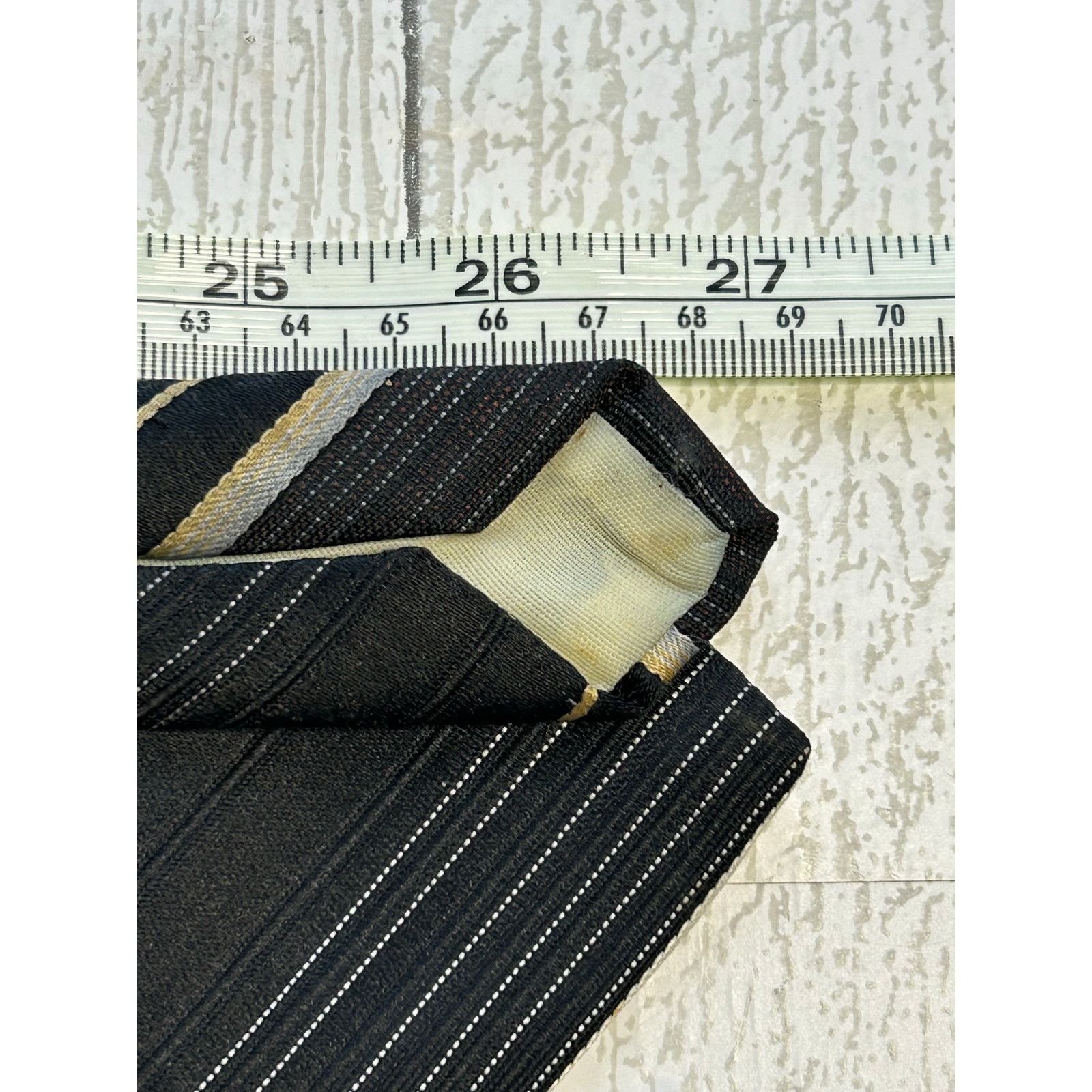 Other Arc de Triomphe Textured Tie Black Bronze Cream Gold Stripe Size ONE SIZE - 6 Thumbnail