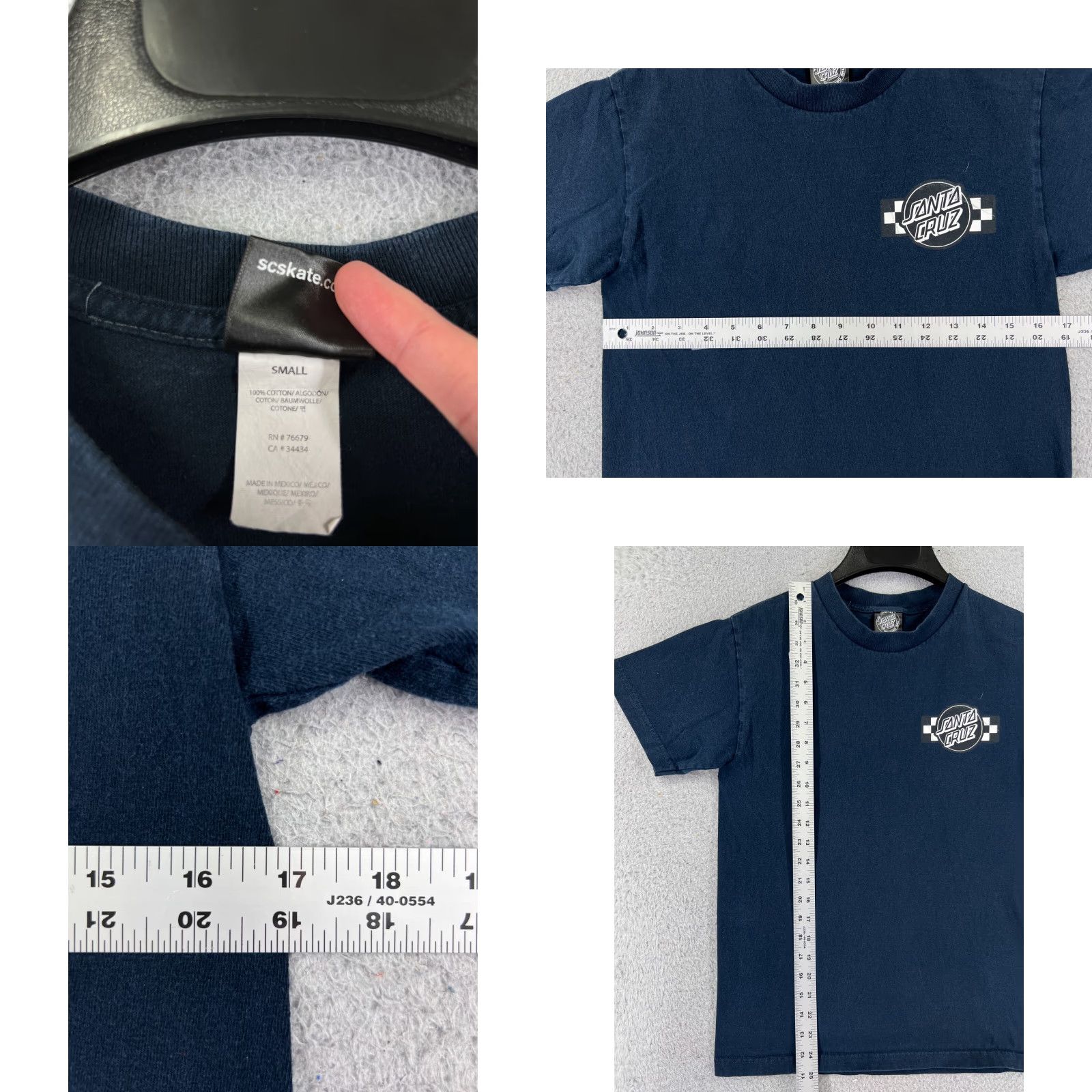Vintage Santa Cruz shirt Adult Small Blue Checkerboard Logo Short Sleeve Crew Neck Size US S / EU 44-46 / 1 - 8 Thumbnail