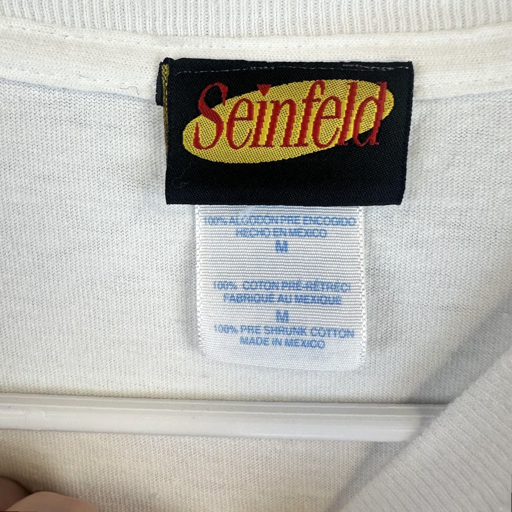 George VINTAGE Seinfeld Shirt Mens M George Costanza Shrinkage Comedy Tee 90s Shirt Mens M White Cotton Graphic Print 90s Seinfeld Mens Shirt Size US M / EU 48-50 / 2 - 4 Thumbnail