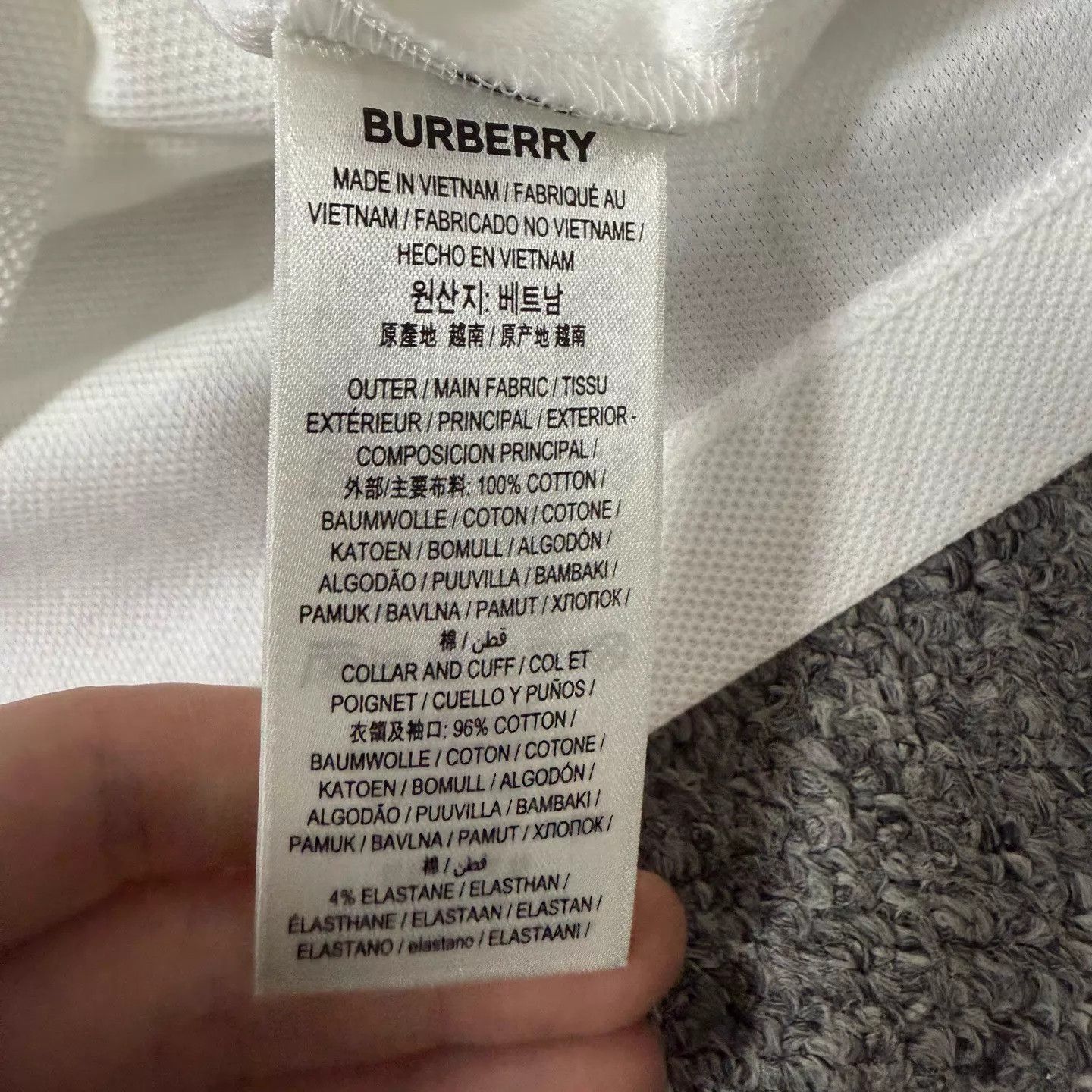 Burberry Burberry White Collar Check Short Sleeve Polo Shirt M Size M / US 6-8 / IT 42-44 - 4 Thumbnail