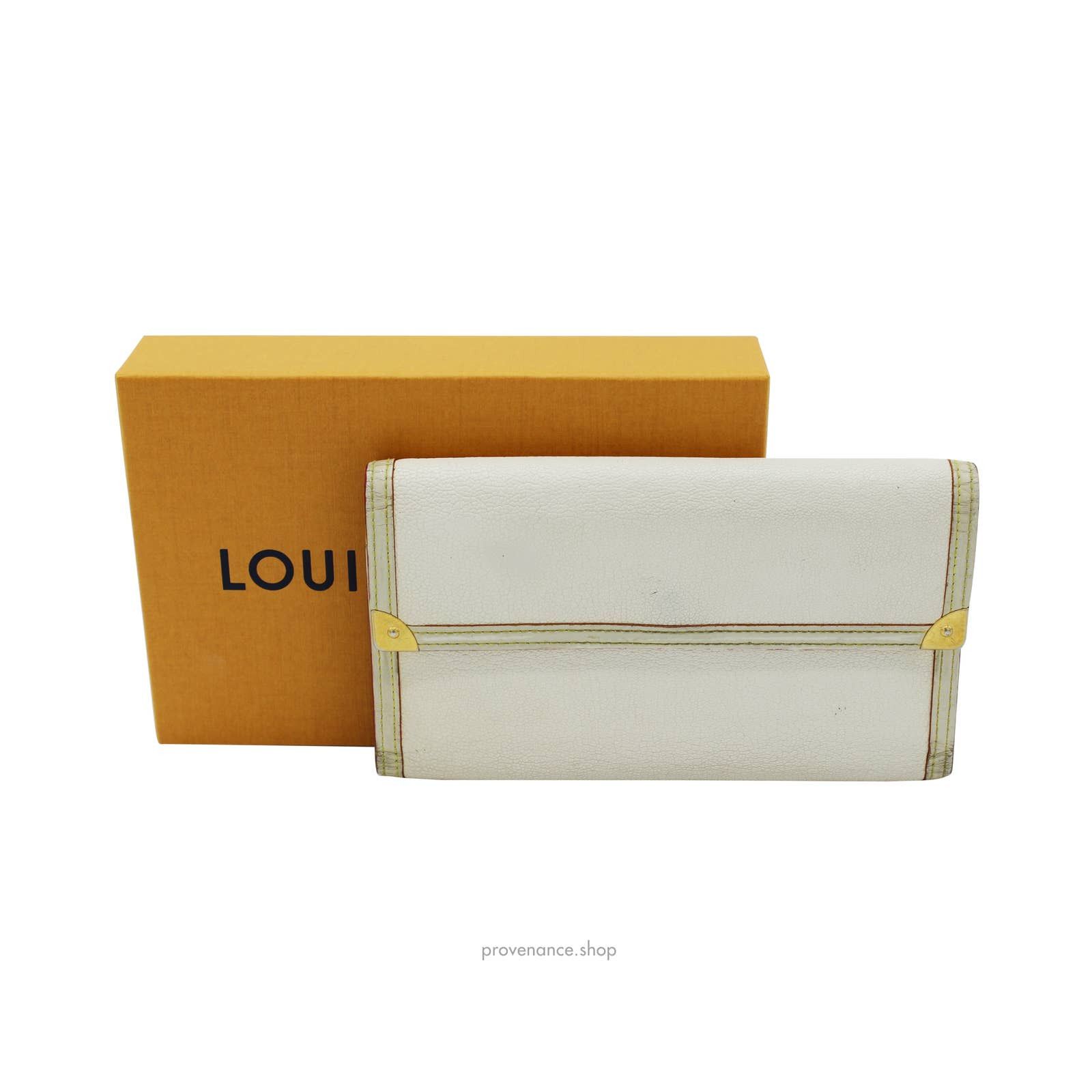 Louis Vuitton International Wallet - White Suhali - Depop