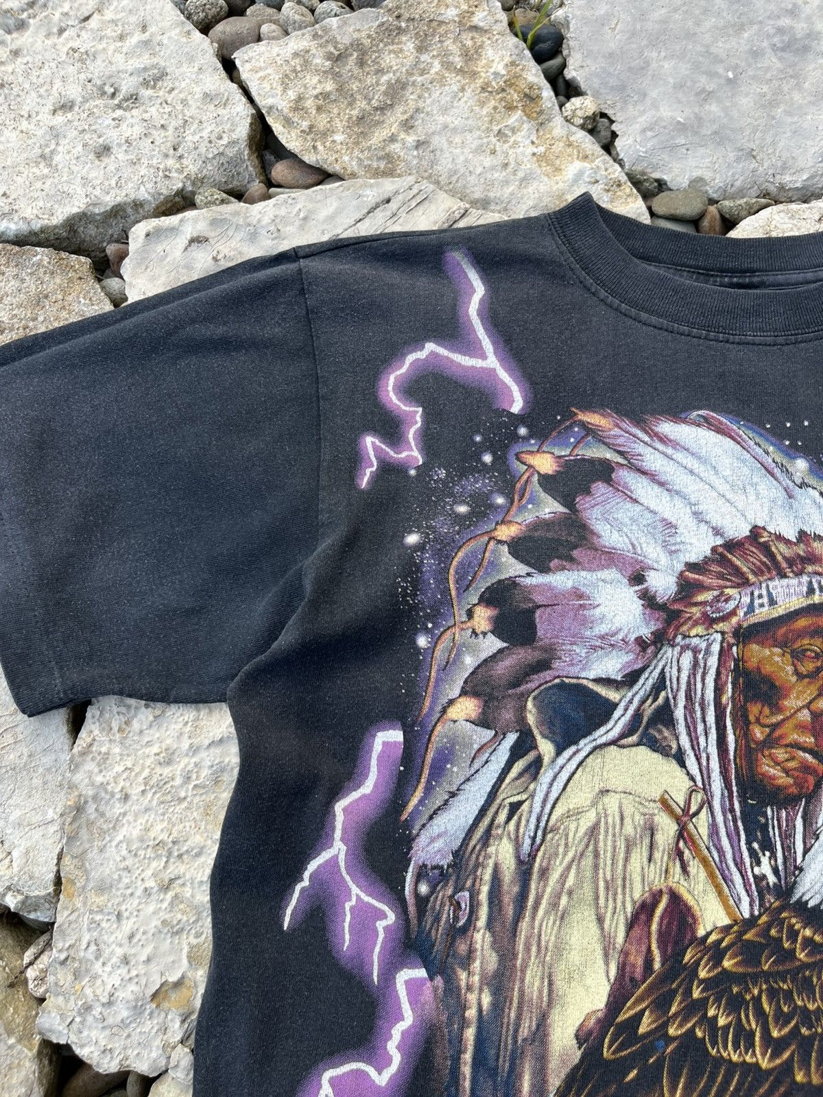 Vintage Vintage USA American Thunder Indian eagle single stitch tee Size US L / EU 52-54 / 3 - 5 Thumbnail