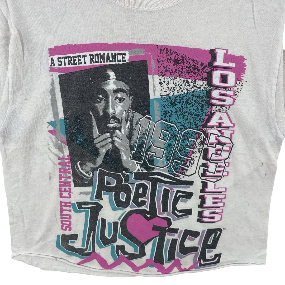 Vintage Vintage POETIC JUSTICE TUPAC 1993 Graphic Crop T-Shirt Size S / US 4 / IT 40 - 5 Thumbnail
