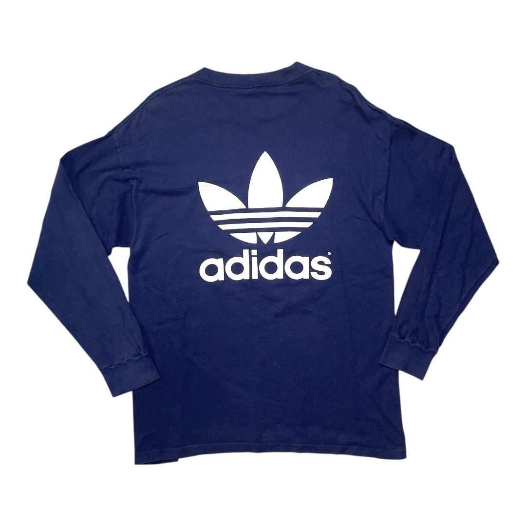 Adidas Vintage 90s Adidas Trefoil Long Sleeve Tee Size US XL / EU 56 / 4 - 3 Thumbnail
