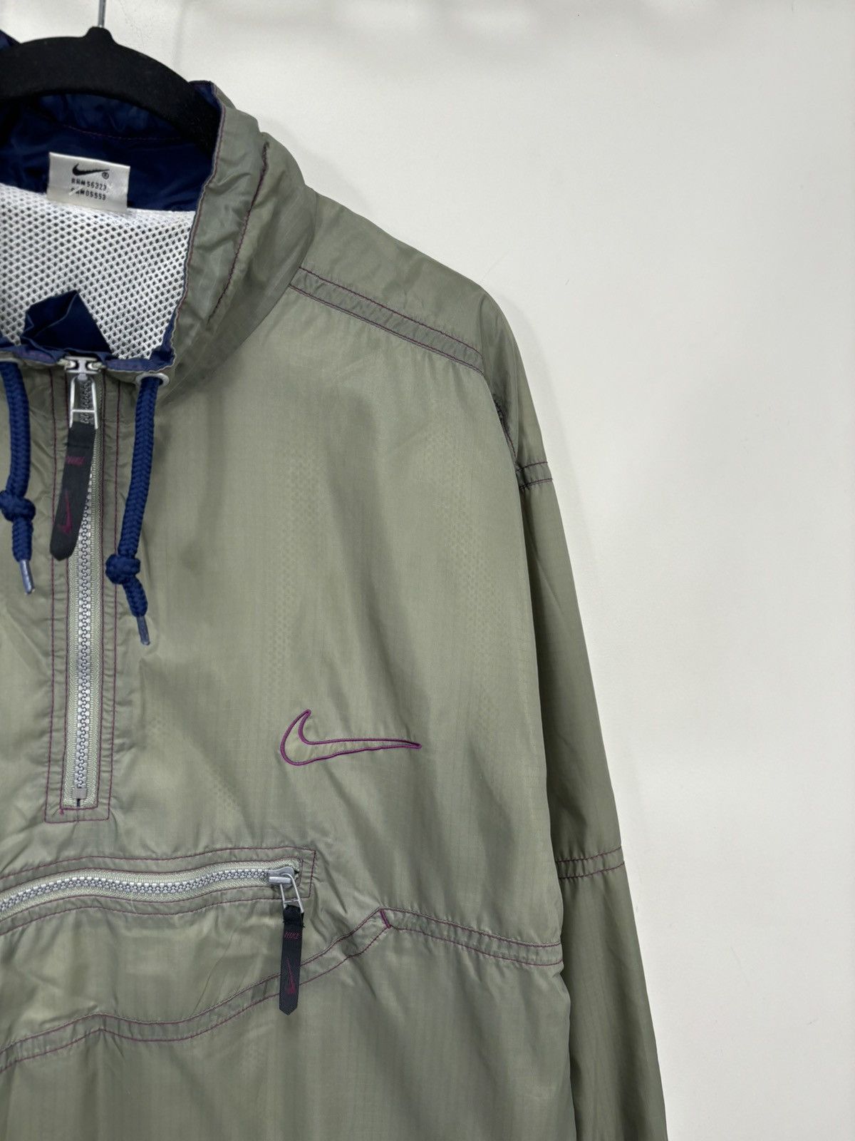 Nike Vintage Nike Y2K Big Back Logo 1/4 Zip Nylon Anorak Jacket Size US L / EU 52-54 / 3 - 4 Thumbnail