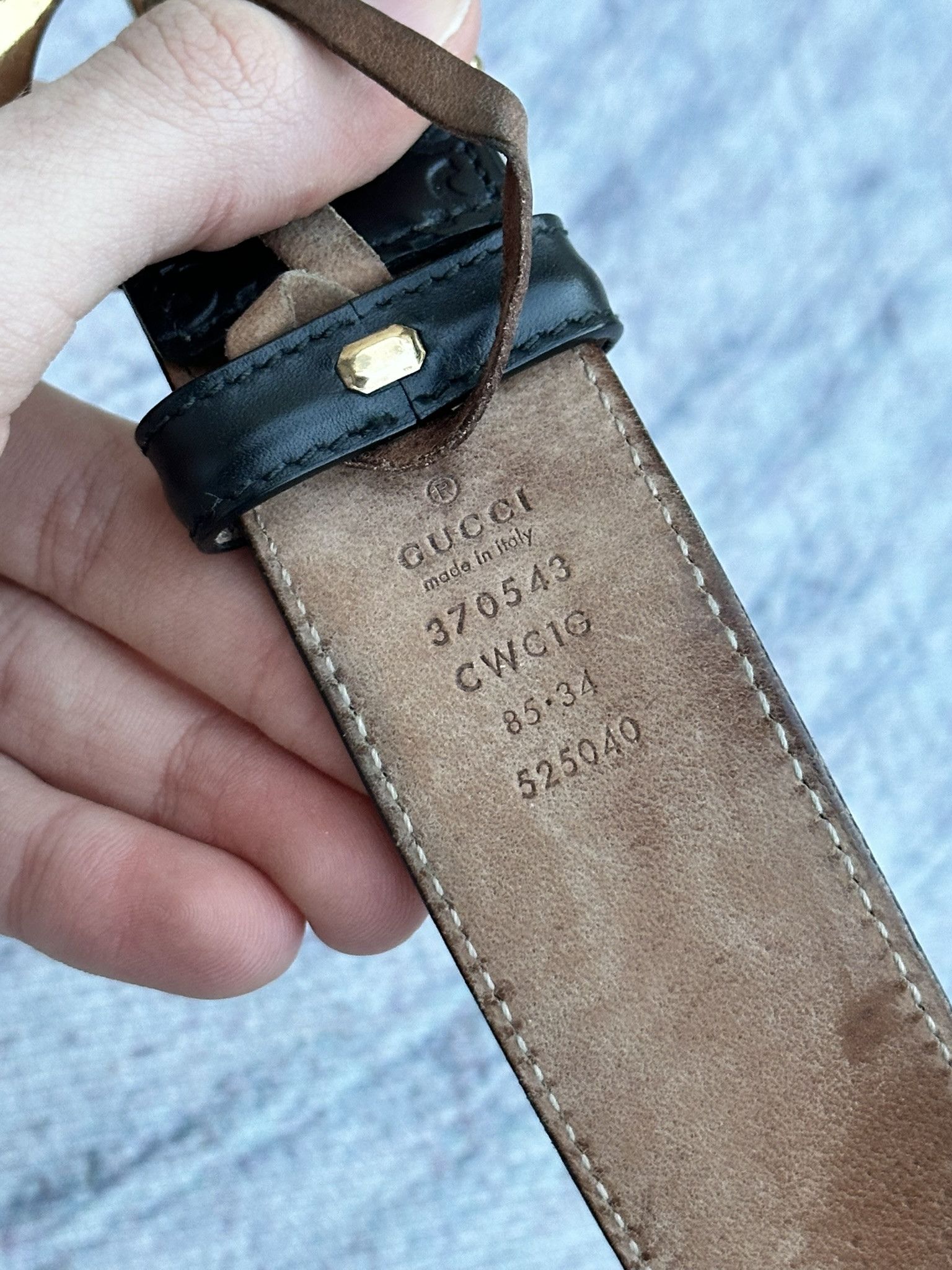 Gucci Gucci Belt Guccissima GG Monogram Black, Golden Buckle Size ONE SIZE - 12 Thumbnail