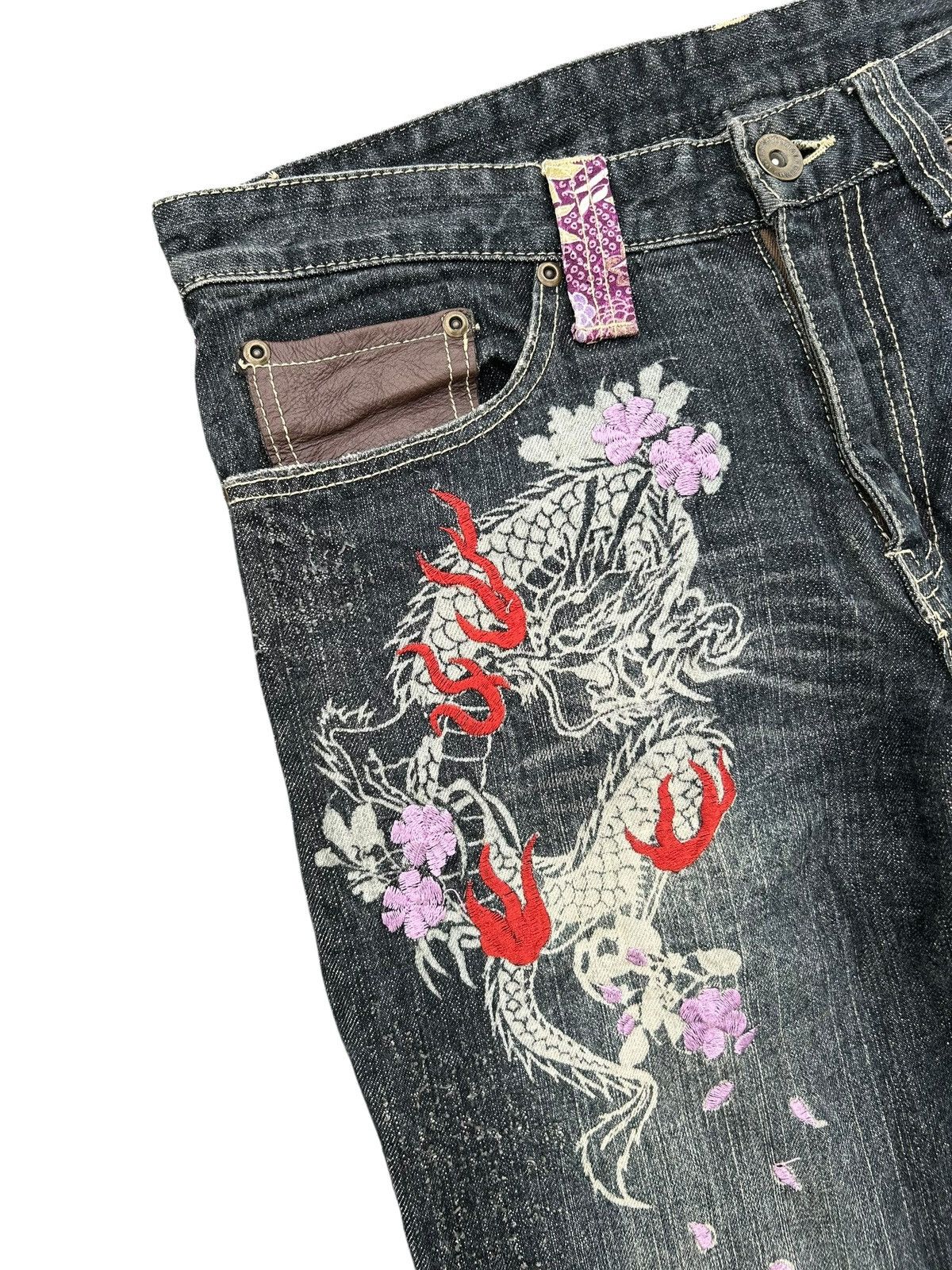 Japanese Brand × Kapital × Vintage Karakuri Tamashii Inspired Japanese GUMU Denim Jeans Rare ☠️ Size US 34 / EU 50 - 4 Thumbnail