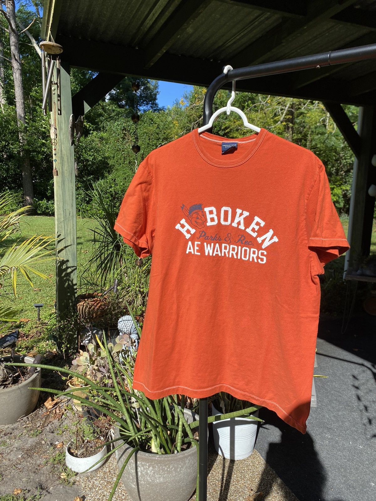 Abercrombie & Fitch Vintage Single Stitch AE Warriors Orange Tee Large Size US L / EU 52-54 / 3 - 3 Thumbnail