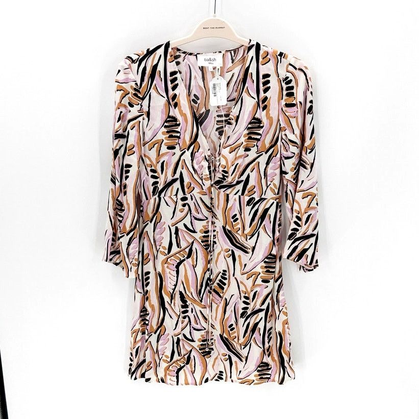 ba&sh ba&sh Thesee mini dress plunging neckline 3/4 sleeves size M Size M / US 6-8 / IT 42-44 - 1 Thumbnail