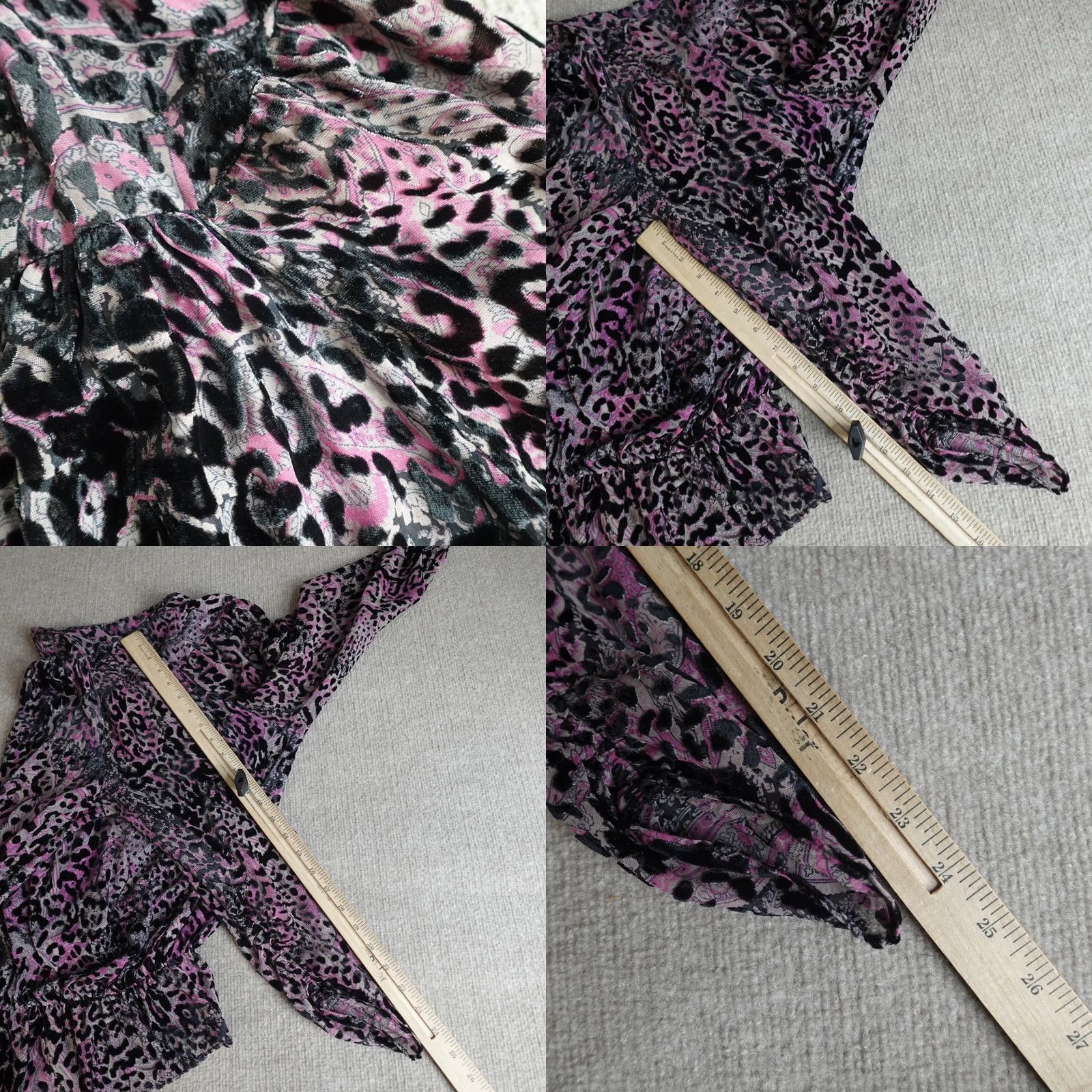 Zadig & Voltaire Zadig & Voltaire Womens Top L Purple Black Tori Velours Devore Leopard Print Silk Viscose Casual Tank Long Sleeve Round Neck Velvet Animal Print 90s? Size L / US 10 / IT 46 - 8 Thumbnail