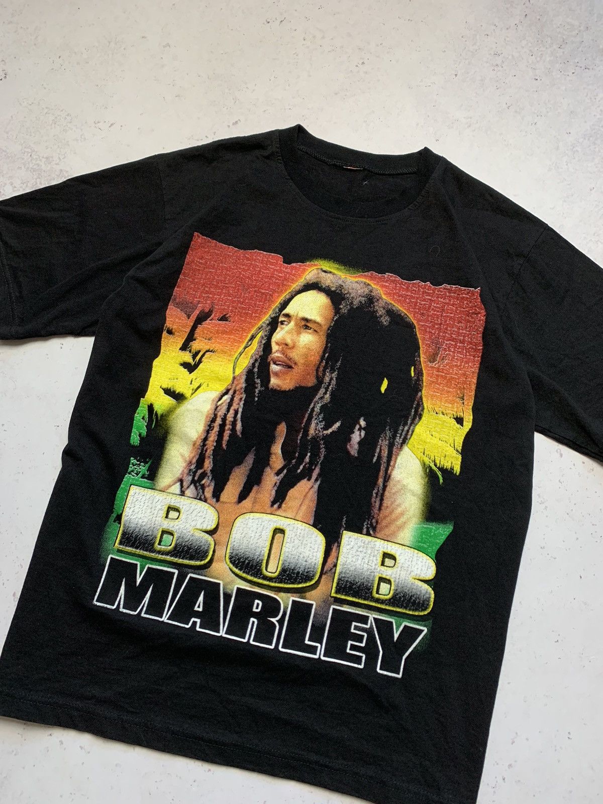 Vintage Vintage Rare 90's Bob Marley Overprint T-shirt Y2K/YKK Size US L / EU 52-54 / 3 - 11 Thumbnail
