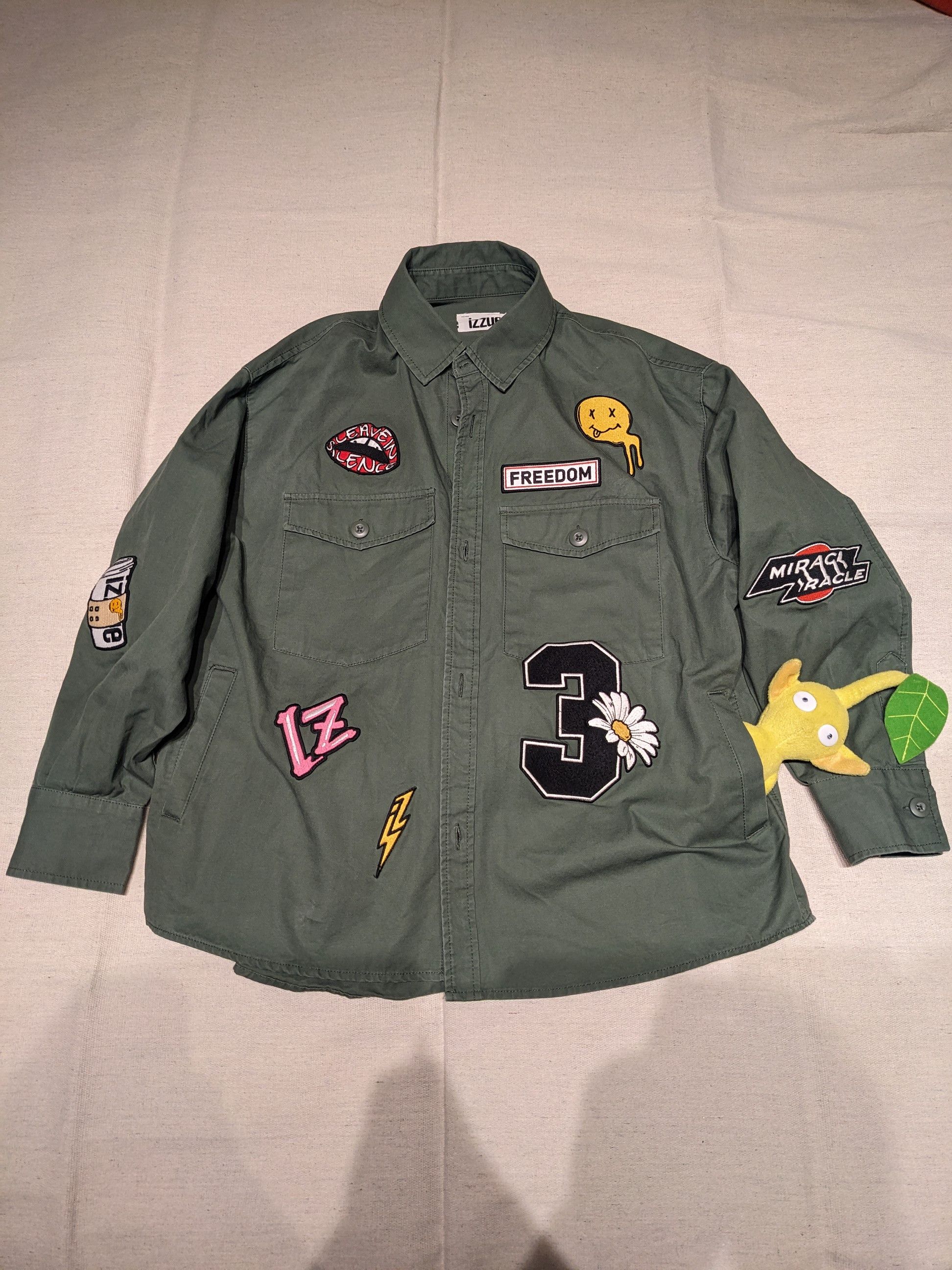 izzue Izzue Button Up Military Shirt w Patches mens S Size US S / EU 44-46 / 1 - 1 Thumbnail