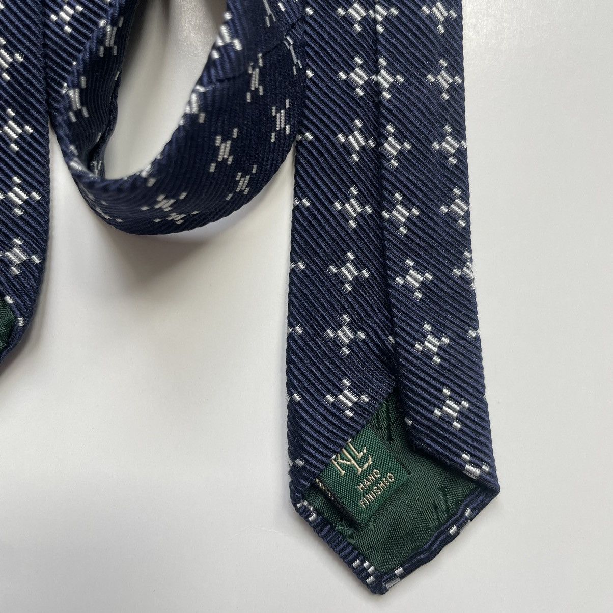 Polo Ralph Lauren Ralph Lauren Blue and White Green Label Geometric Tie Size ONE SIZE - 9 Thumbnail