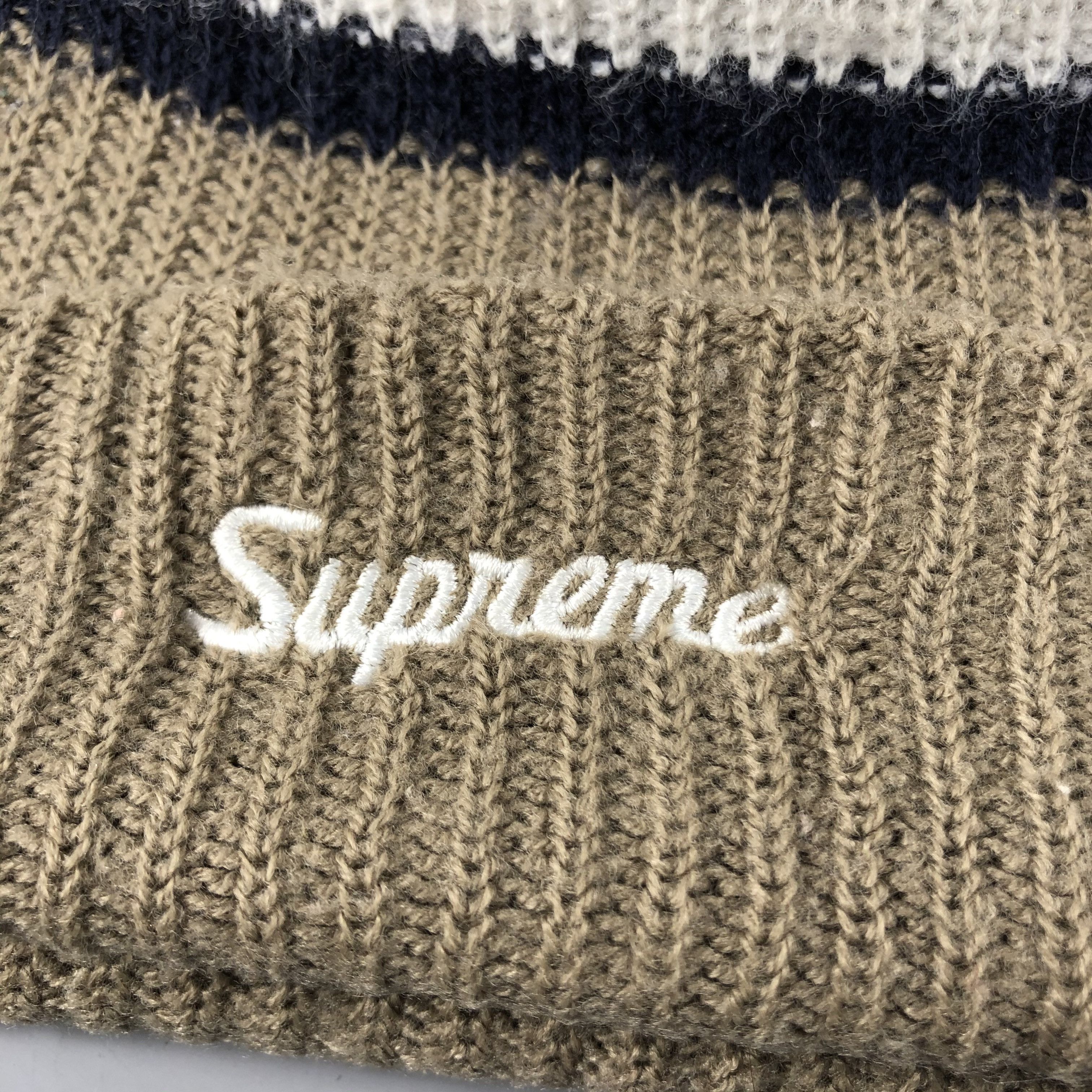 Supreme × Vintage Supreme Stripe Beanie Snow Hat Snow Cap -D1256 Size ONE SIZE - 4 Thumbnail
