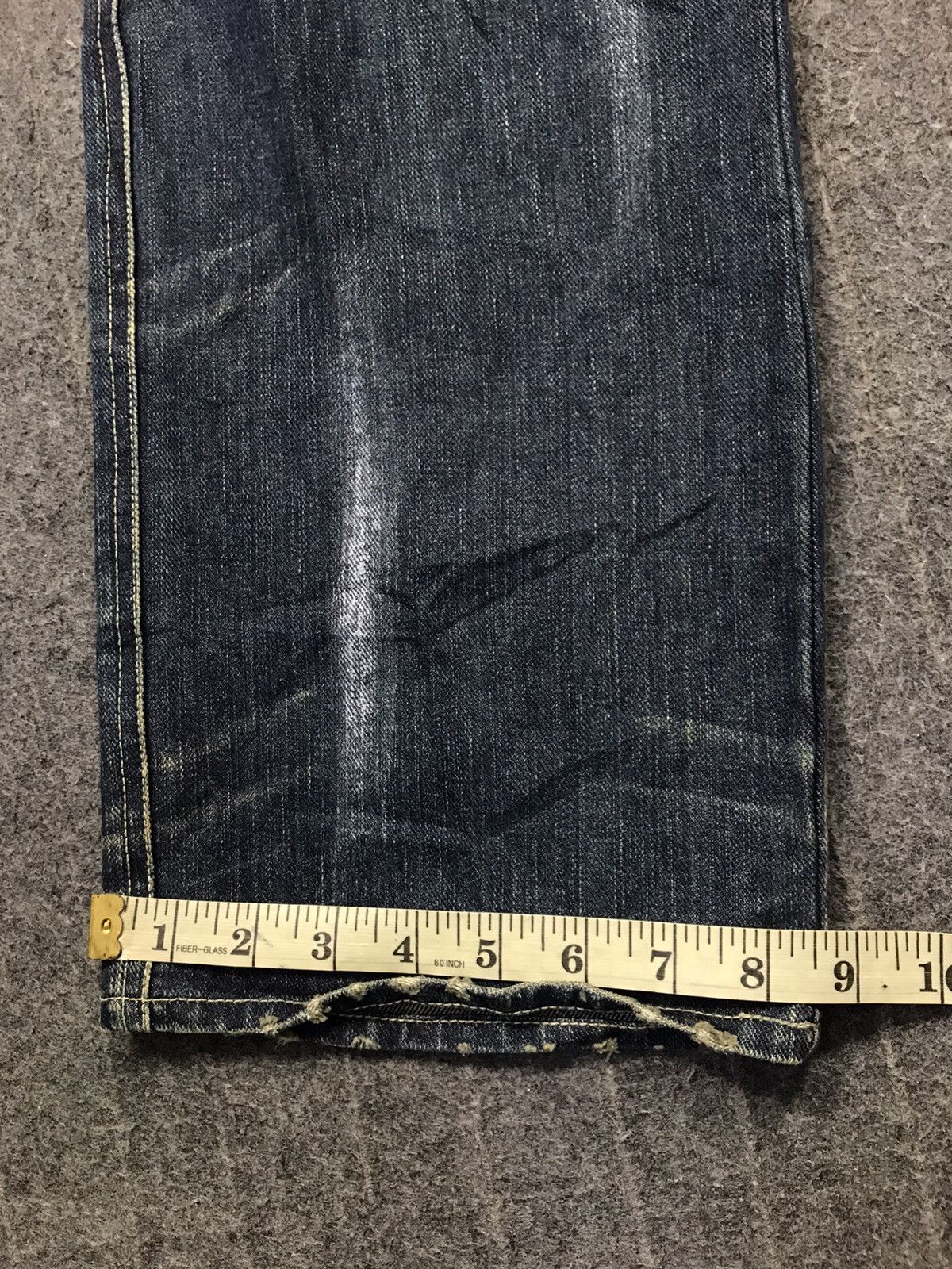 Japanese Brand Distressed Massive Squad Leather Flap Pocket Denim Jeans Size US 30 / EU 46 - 13 Thumbnail