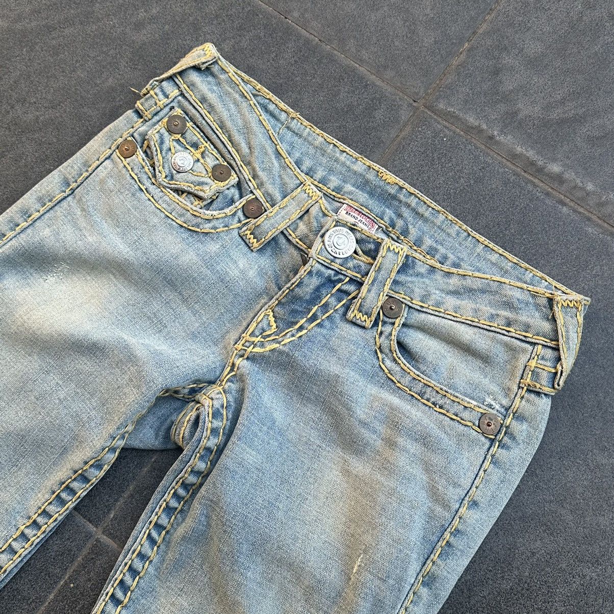 If Six Was Nine 90s True Religion Big T Distressed Denim Pants Size 29" - 2 Thumbnail