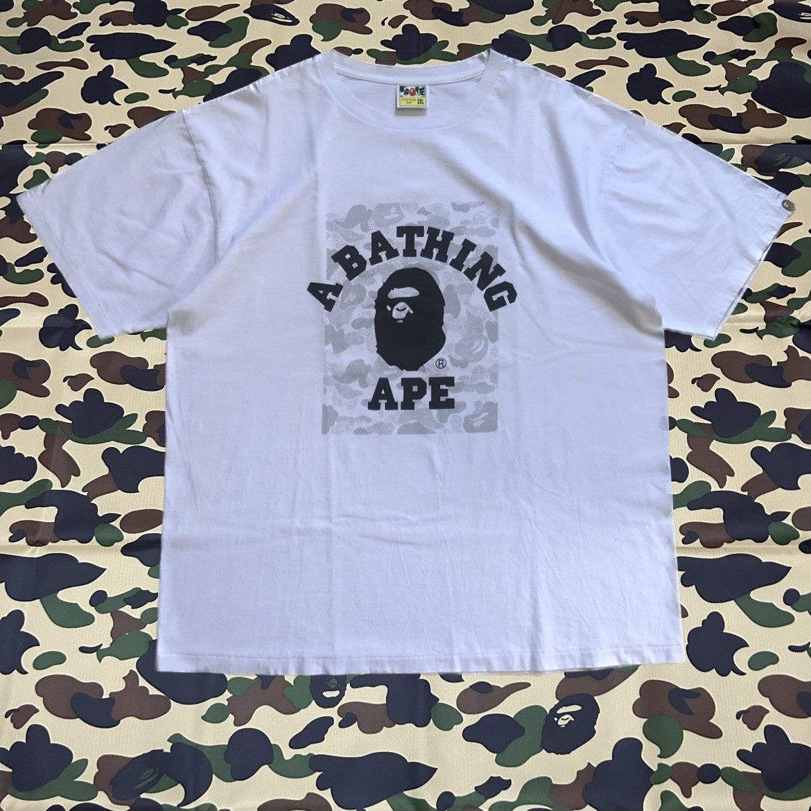 Bape A Bathing Ape College Logo Box Camo Tee Size US XXL / EU 58 / 5 - 1 Thumbnail