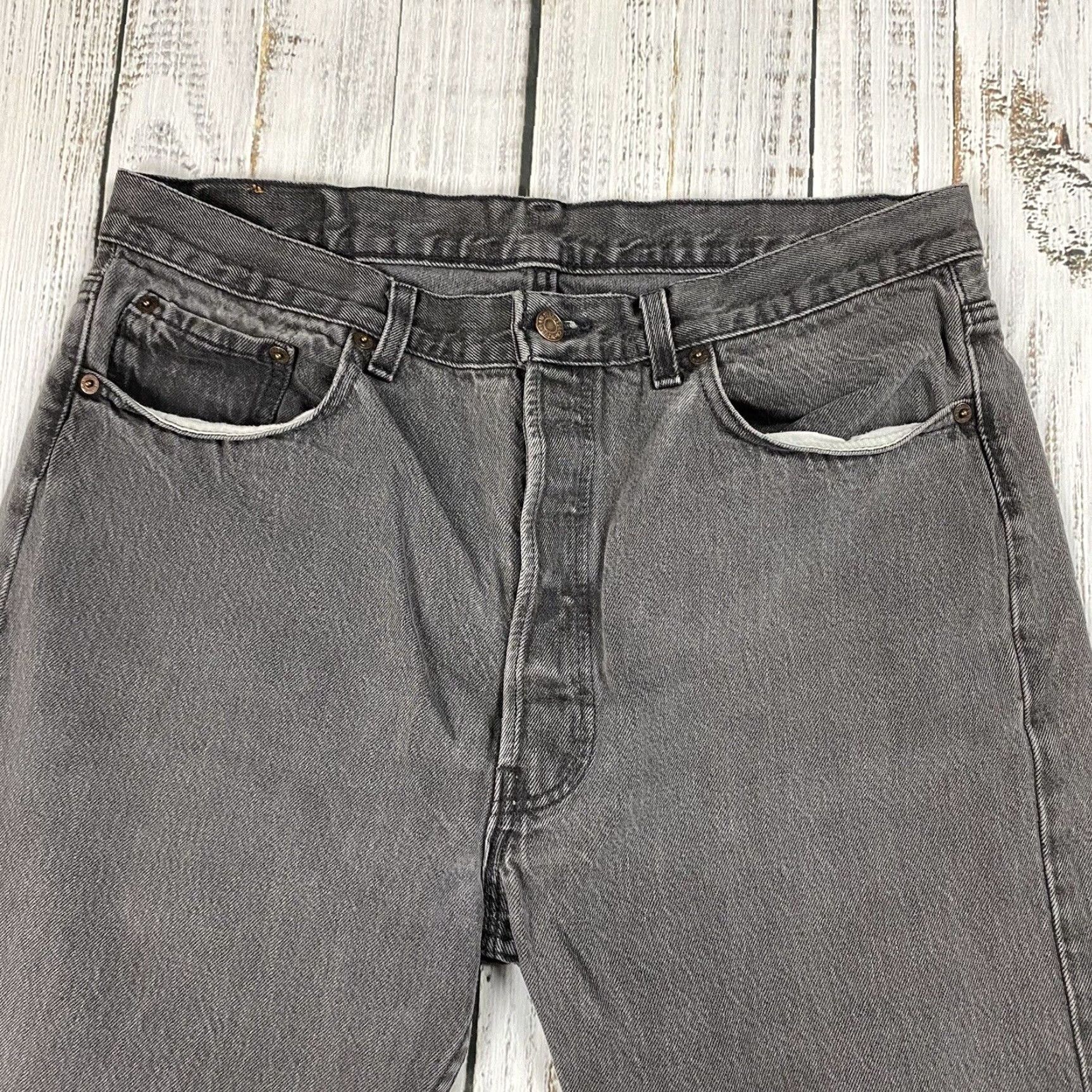 Levi's VINTAGE LEVI'S 501 XX Faded Black Denim Jeans 36x30.5 Relaxed Fit 90s Mens Size US 38 / EU 54 - 2 Thumbnail