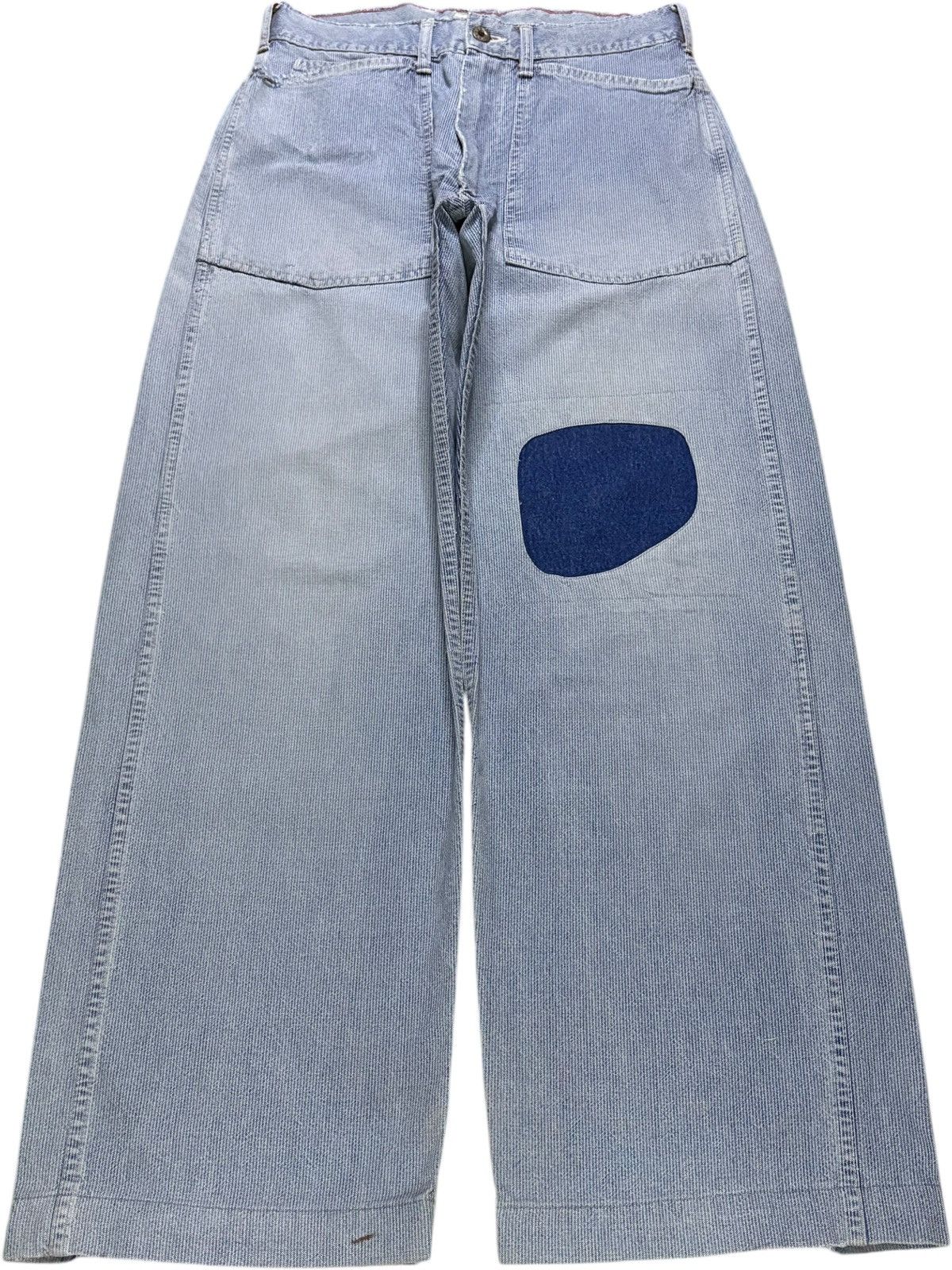 Japanese Brand Vintage Japanese Brand Buckle Back Hickory Baggy Jeans Size US 29 - 1 Thumbnail