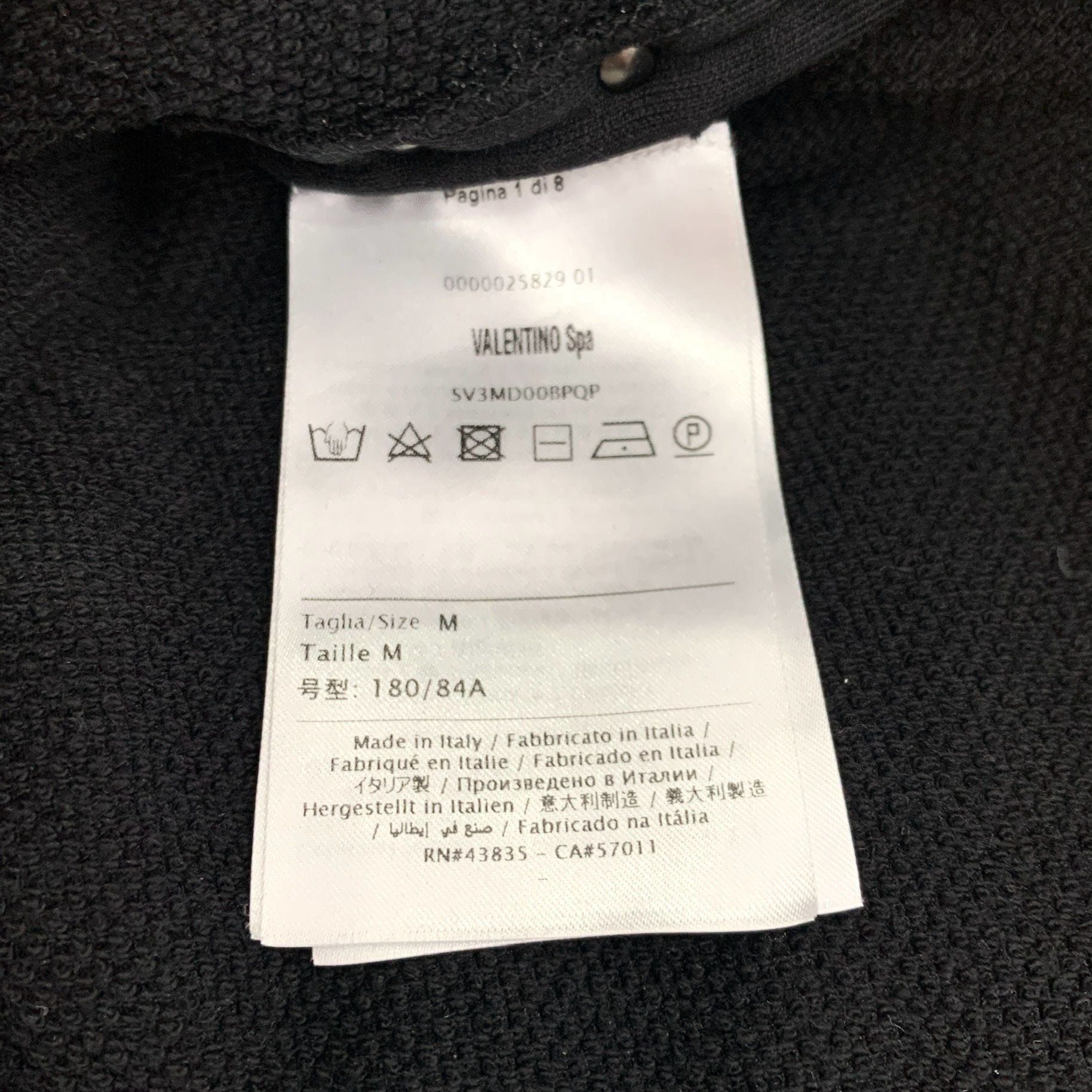 Valentino Black Rivet Cotton Blend Casual/Sport Pants M Made