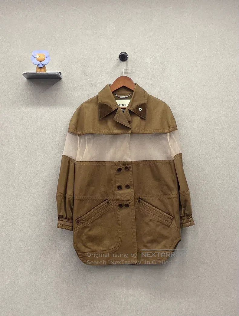 Fendi Fendi Caramel sheer fabric jacket Size XXS / US 00 / IT 34 - 1 Thumbnail