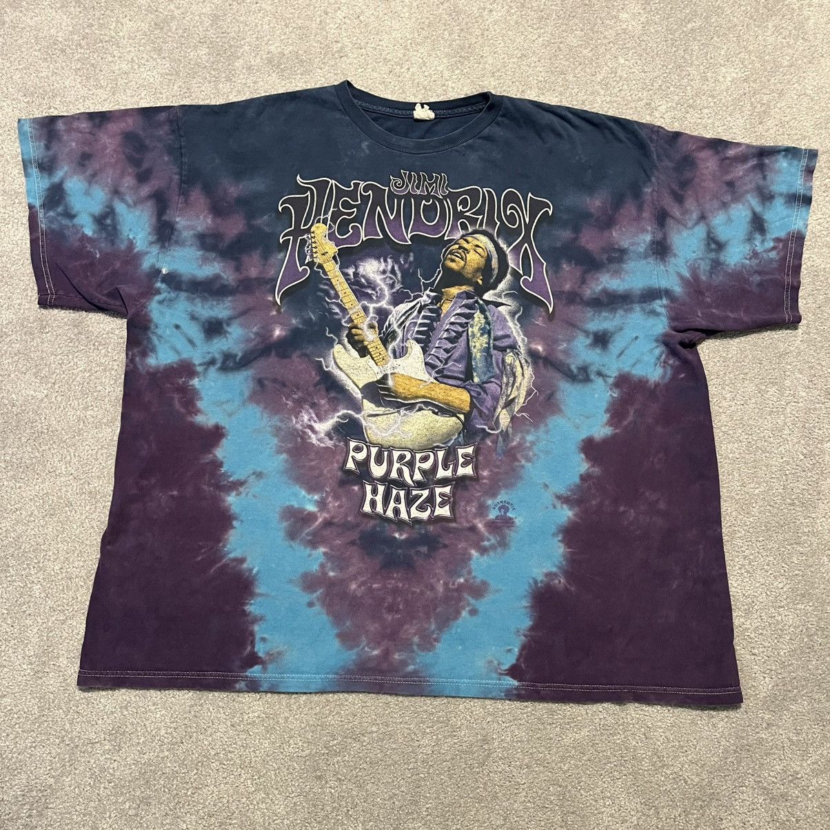Jimi Hendrix × Liquid Blue × Vintage Vintage 2000s Jimi Hendrix Purple Haze Tie Dye Logo T Shirt Size US XXL / EU 58 / 5 - 1 Thumbnail