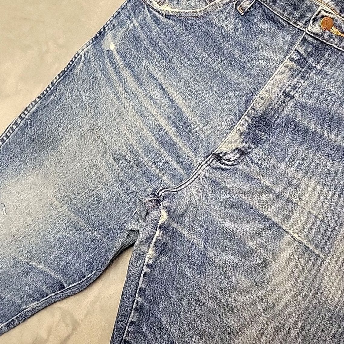 Wrangler Wrangler Jeans Men 38x34 Blue Faded Whiskered Cowboy Distressed Workwear Size US 38 / EU 54 - 6 Thumbnail