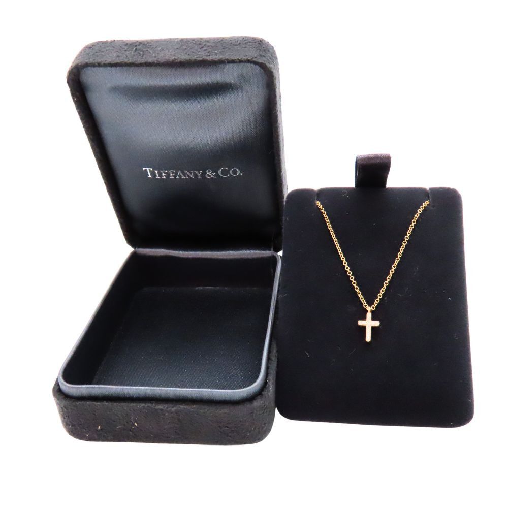 Tiffany & Co. Tiffany & Co. Tiffany & Co. Metro Cross Au750 Diamond Necklace Leather Necklace DUTY FREE for USA Size ONE SIZE - 1 Thumbnail