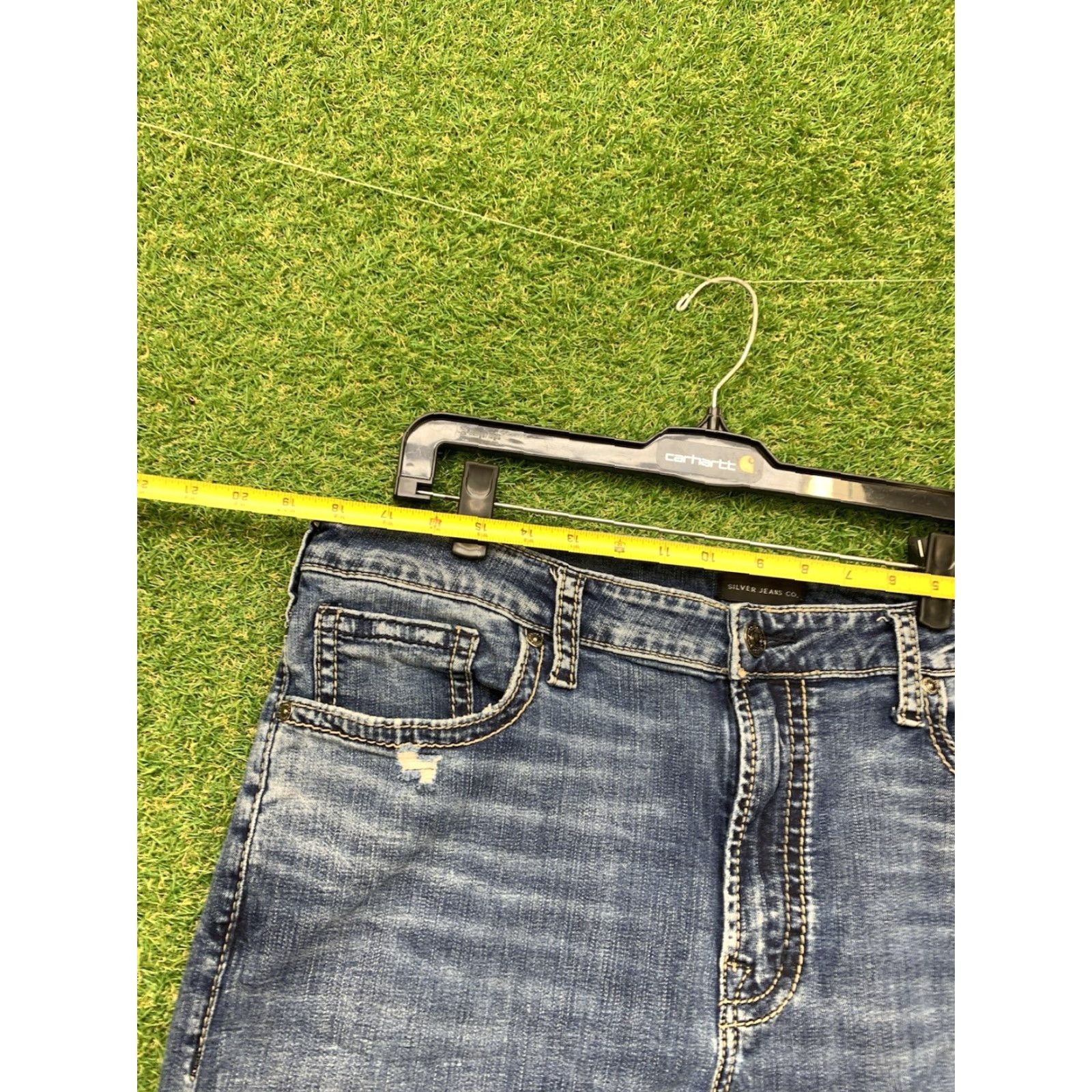 Silver Jeans Co. Silver Jeans Mens 38x30 Grayson Medium Wash Blue Thick Stitch Y2K Loose Bootcut Jeans Size US 38 / EU 54 - 5 Thumbnail
