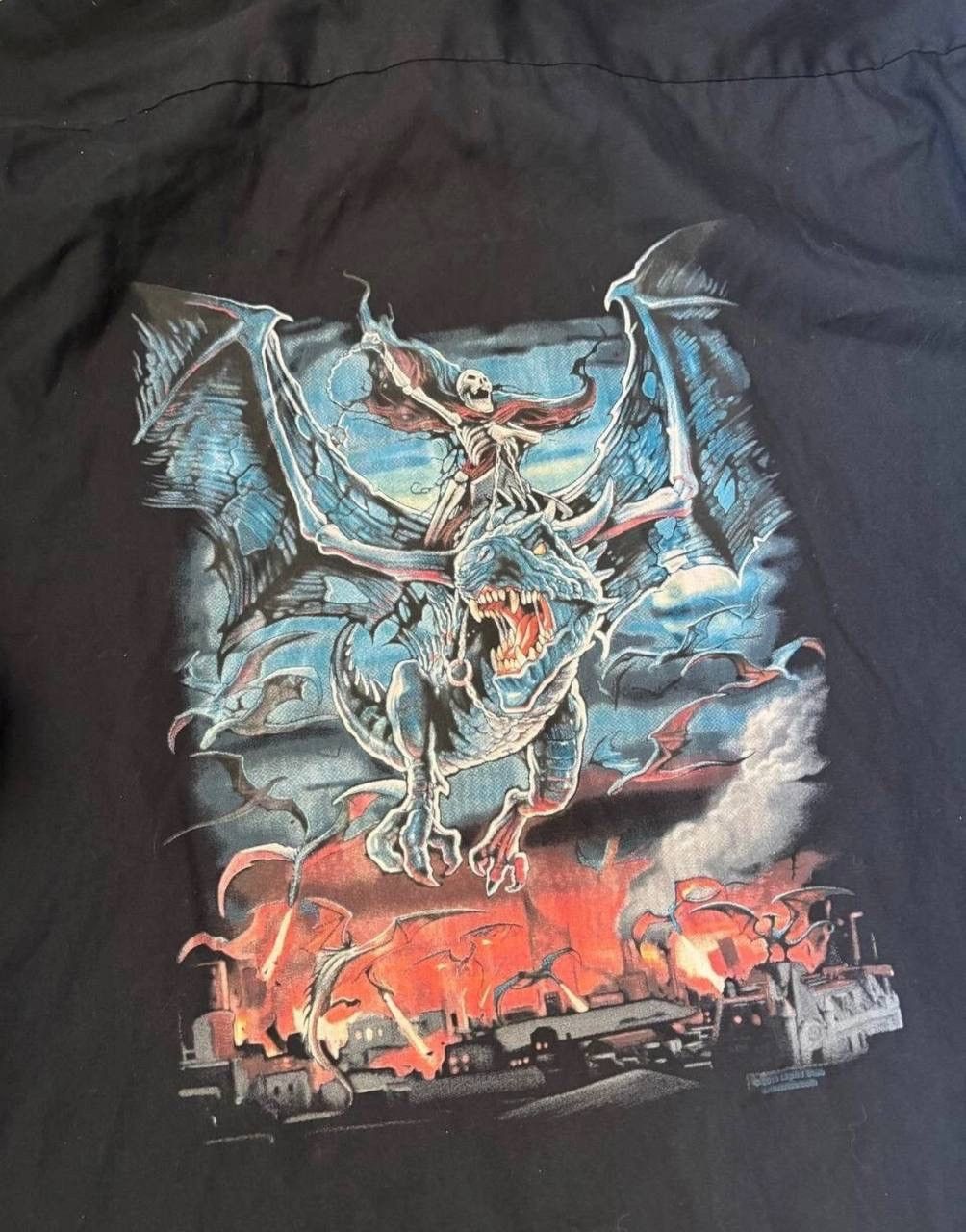 Dickies Dickies 2015 Liquid Blue Skeleton Dragon Shirt 3XL Size US XXL / EU 58 / 5 - 11 Thumbnail