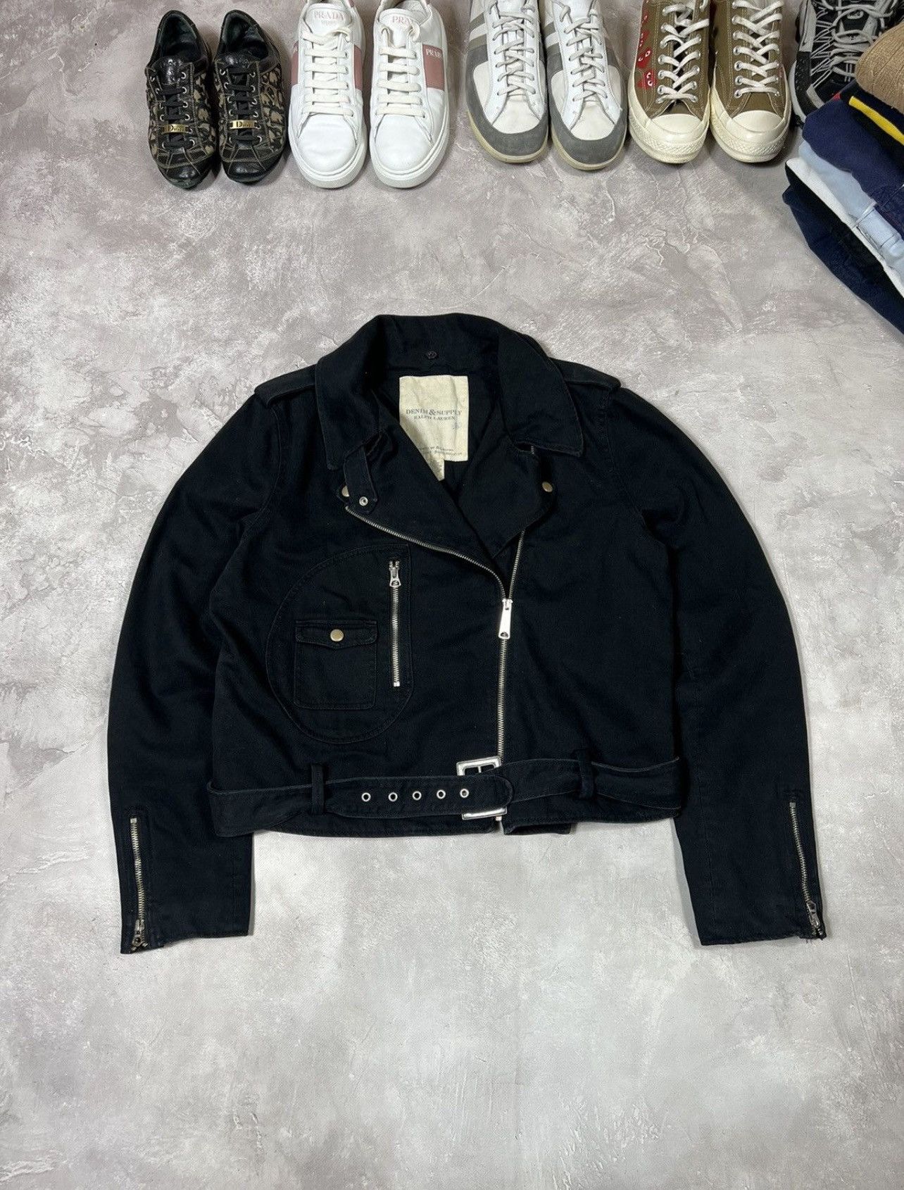 Denim & Supply Ralph Lauren × Vintage Vintage Denim Supply Ralph Lauren Biker Cropped Jacket Size XL / US 12-14 / IT 48-50 - 1 Thumbnail