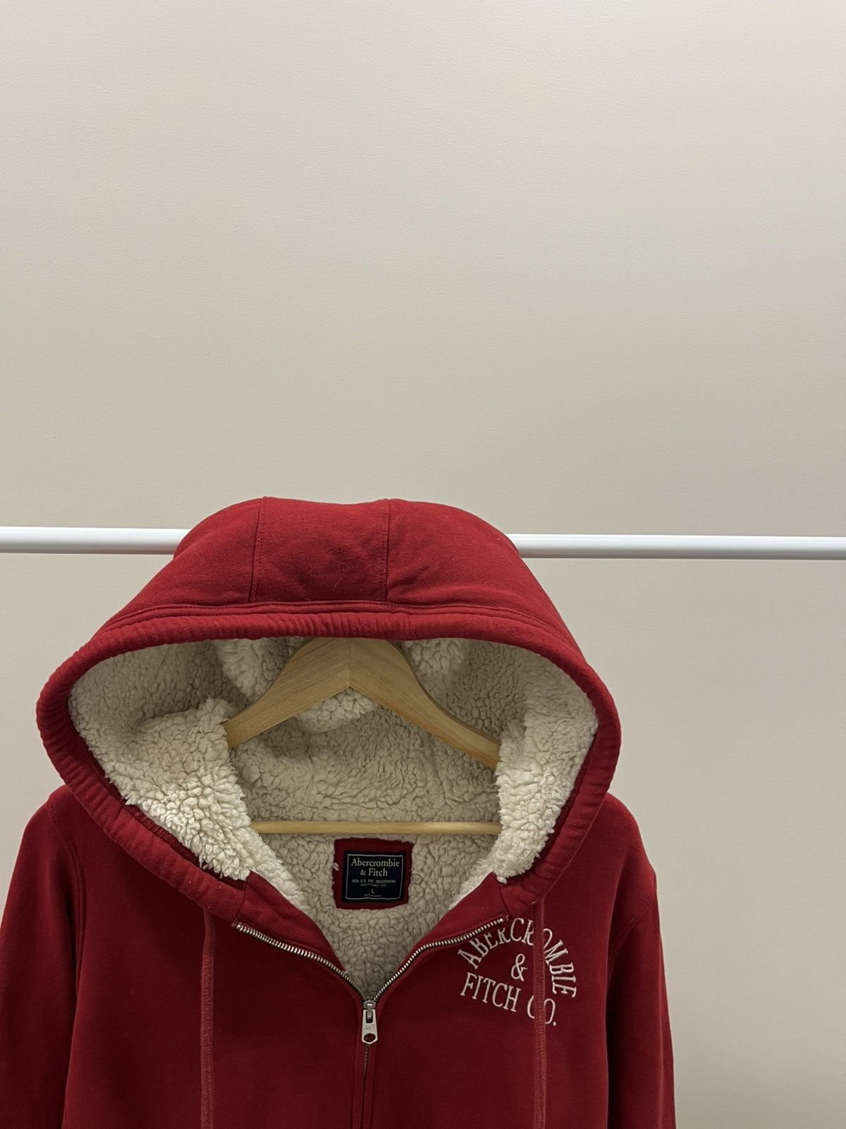 If Six Was Nine Vintage Abercrombie Fur Y2K Zip Hoodie LGB I6W9 Style Red Size L / US 10 / IT 46 - 2 Thumbnail