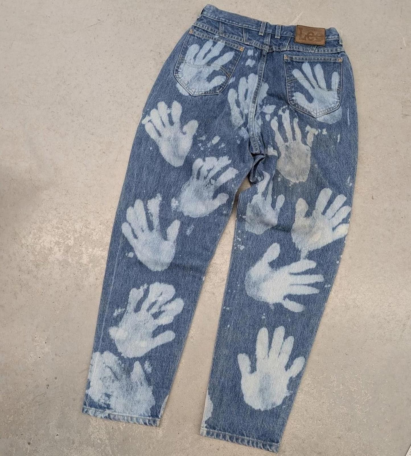 Lee Vintage Lee Riders 1 of 1 Handprint Blue Denim Jeans Size US 28 / EU 44 - 1 Thumbnail