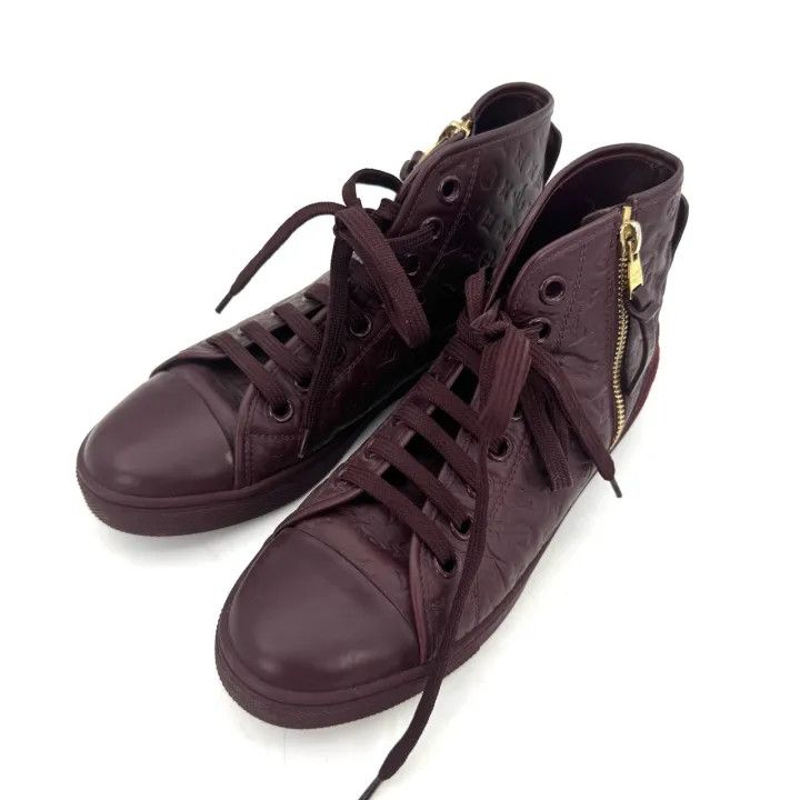 Louis Vuitton Louis Vuitton Burgundy High-Top Sneakers for Women 0079 Size US 6 / IT 36 - 1 Thumbnail