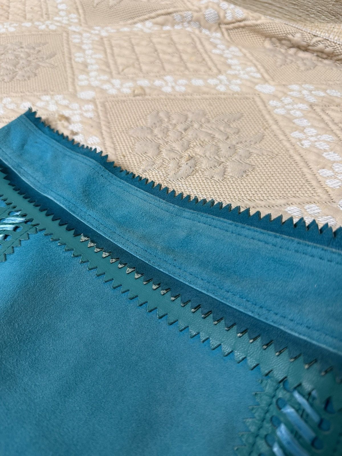 Burberry Prorsum 🔥 Burberry Prorsum Suede Lambskin Leather Pencil Skirt Blue Size 28" / US 6 / IT 42 - 10 Thumbnail