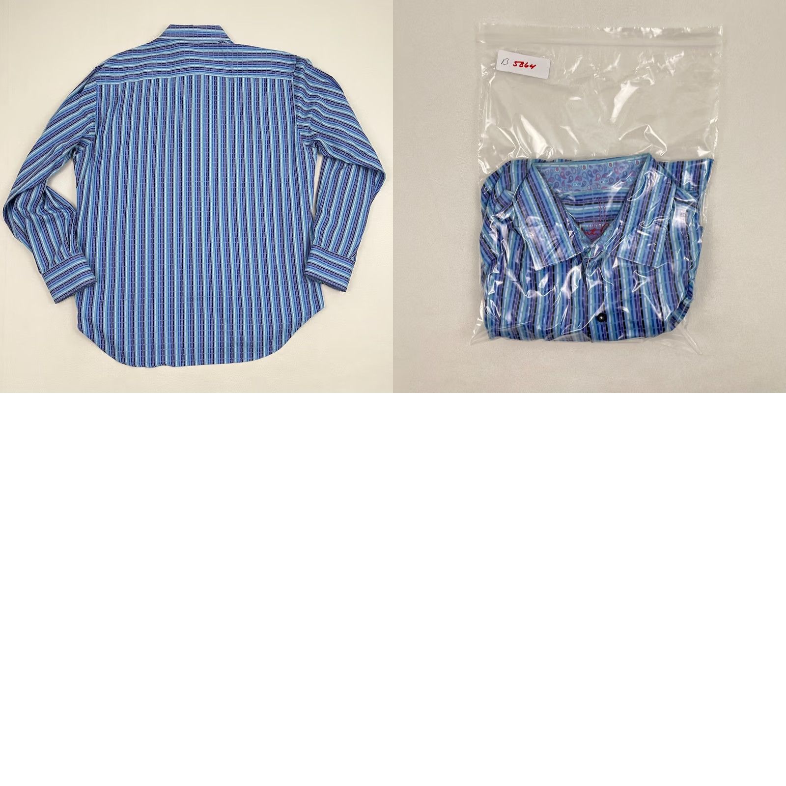 Robert Graham Robert Graham Shirt Mens XL Striped Contrast Paisley Flip Cuff Button Up Preppy Size US XL / EU 56 / 4 - 8 Thumbnail