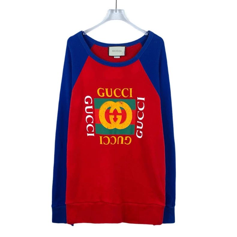 Gucci Gucci Color block logo printed cotton round-neck long-sleev Size US S / EU 44-46 / 1 - 1 Thumbnail