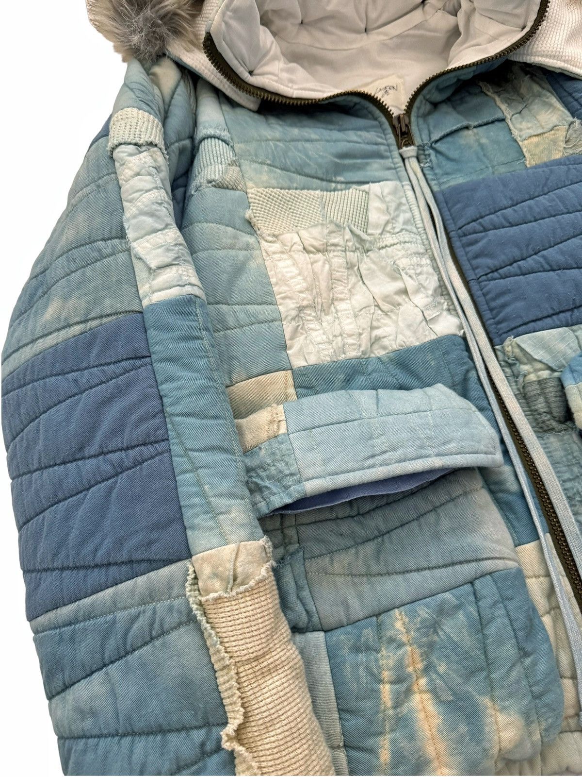 Greg Lauren Sz2 Indigo Scrapwork Patchwork Snorkel Puffer Parka Size US M / EU 48-50 / 2 - 7 Thumbnail