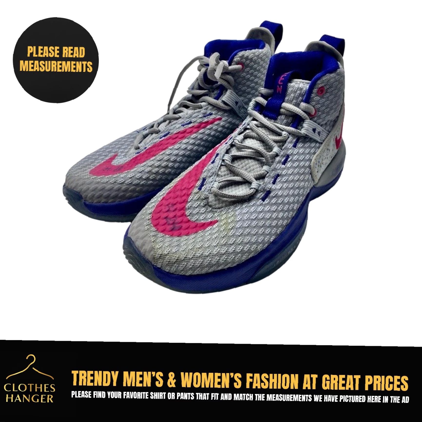 Nike VINTAGE Nike Zoom Rize TB Promo Kay Yow CW1880-001 Mens 8.5 Breast Cancer Awareness 1547 Size US 9 / EU 42 - 2 Thumbnail