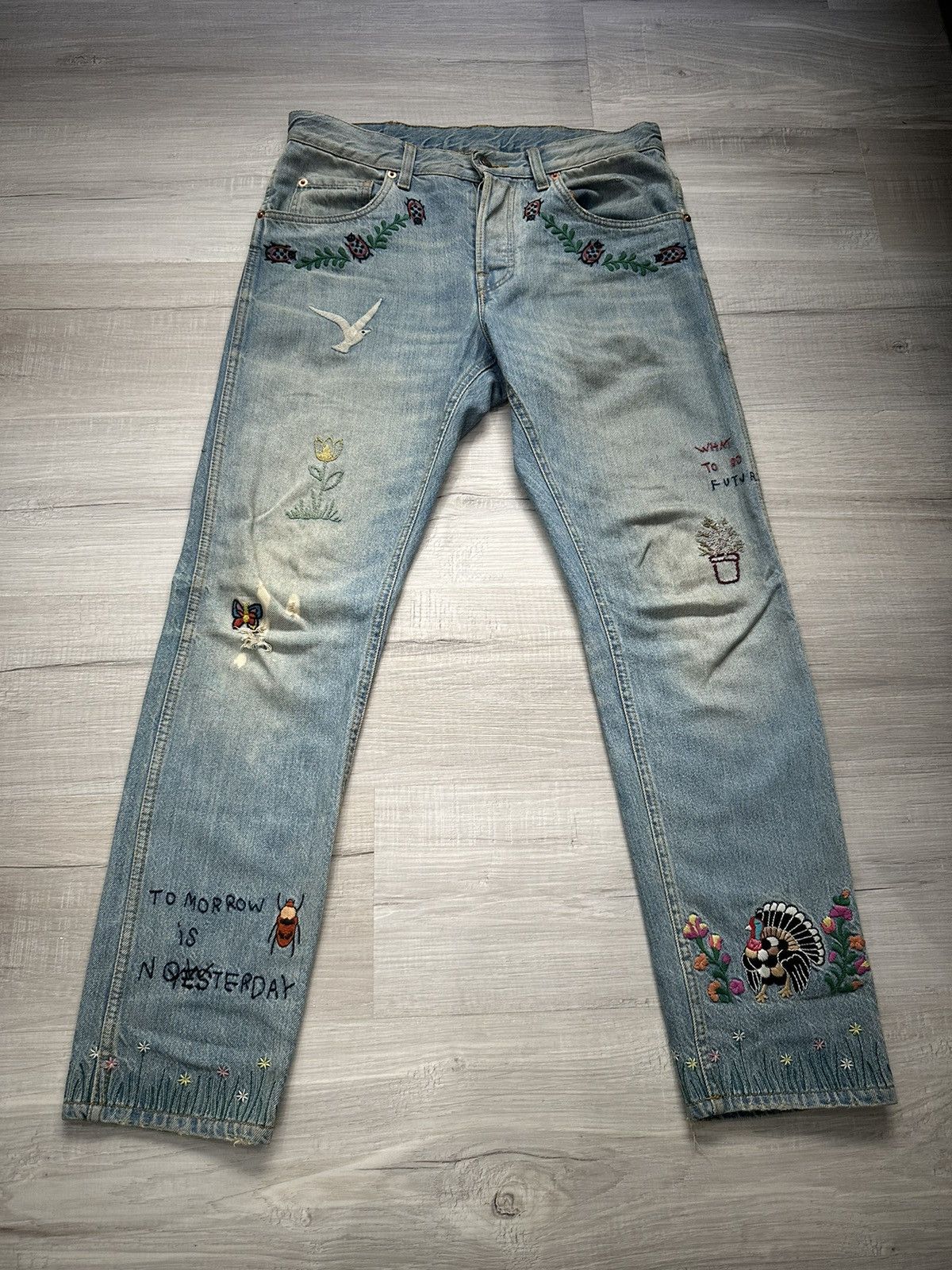 image of Gucci Tomorrow Is Yesterday Embroidered Denims, Men's (Size 30)