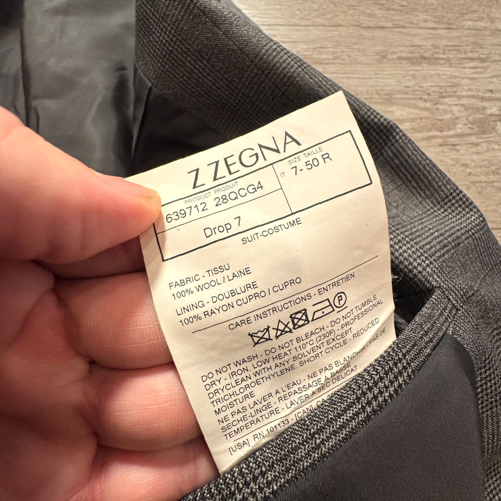 Ermenegildo Zegna Zegna Blazer Mens 41 Gray Plaid Wool Sport Coat Jacket Size 42R - 7 Thumbnail