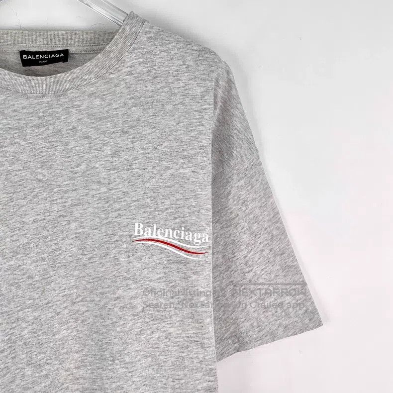 Balenciaga Balenciaga Gray Logo Letter Embroidered Cotton Crew Neck S Size US S / EU 44-46 / 1 - 3 Thumbnail