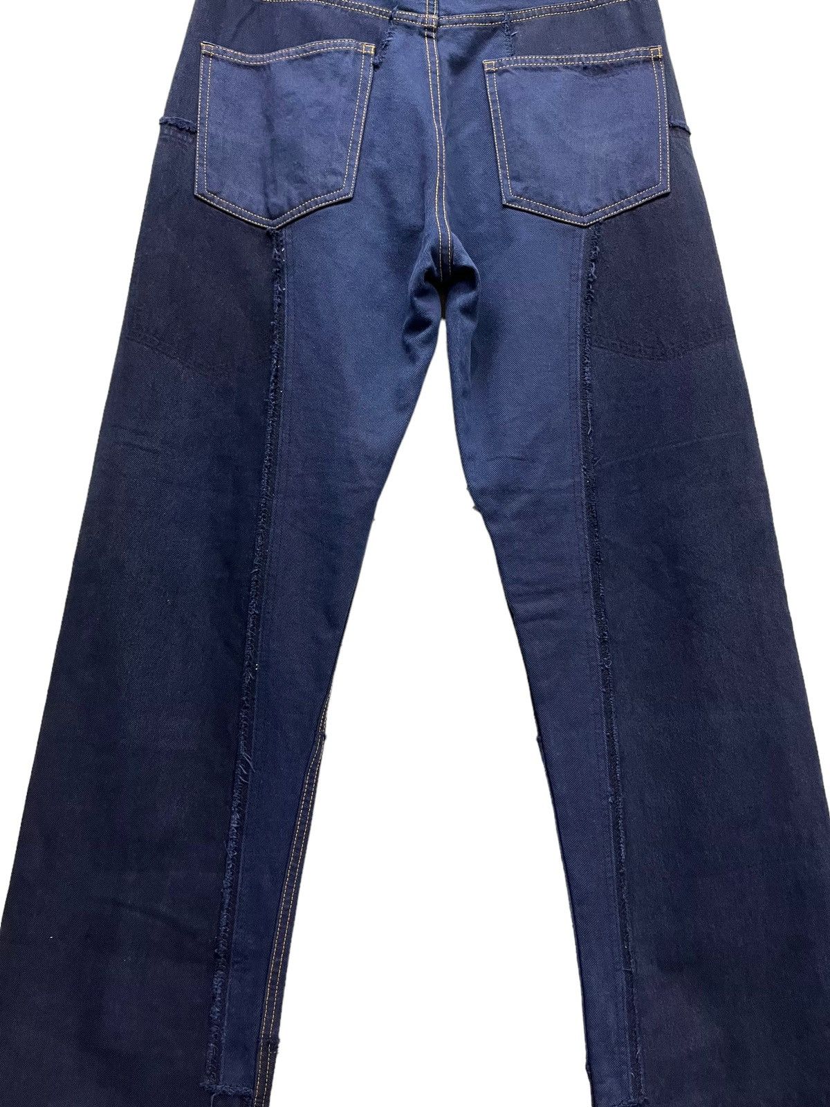 Japanese Brand 🔥FYE🔥PUNAH Frayed Patcwork Dark Blue Denim Made In Japan Size US 32 / EU 48 - 12 Thumbnail