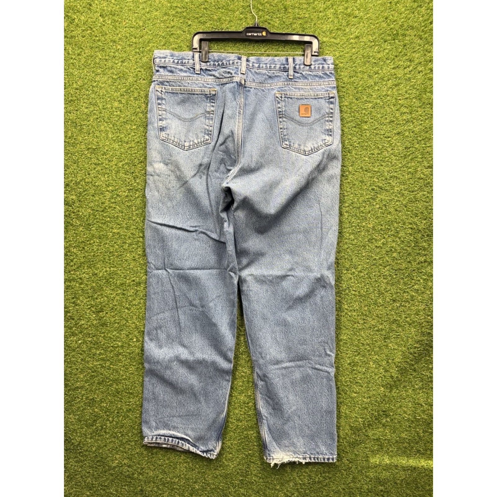 Carhartt Carhartt Jeans Mens 40x34 Relaxed Fit Denim Workwear B172 DST Flannel Lined Blue 90s Logo Workwear Mens Jeans Size US 40 / EU 56 - 2 Thumbnail