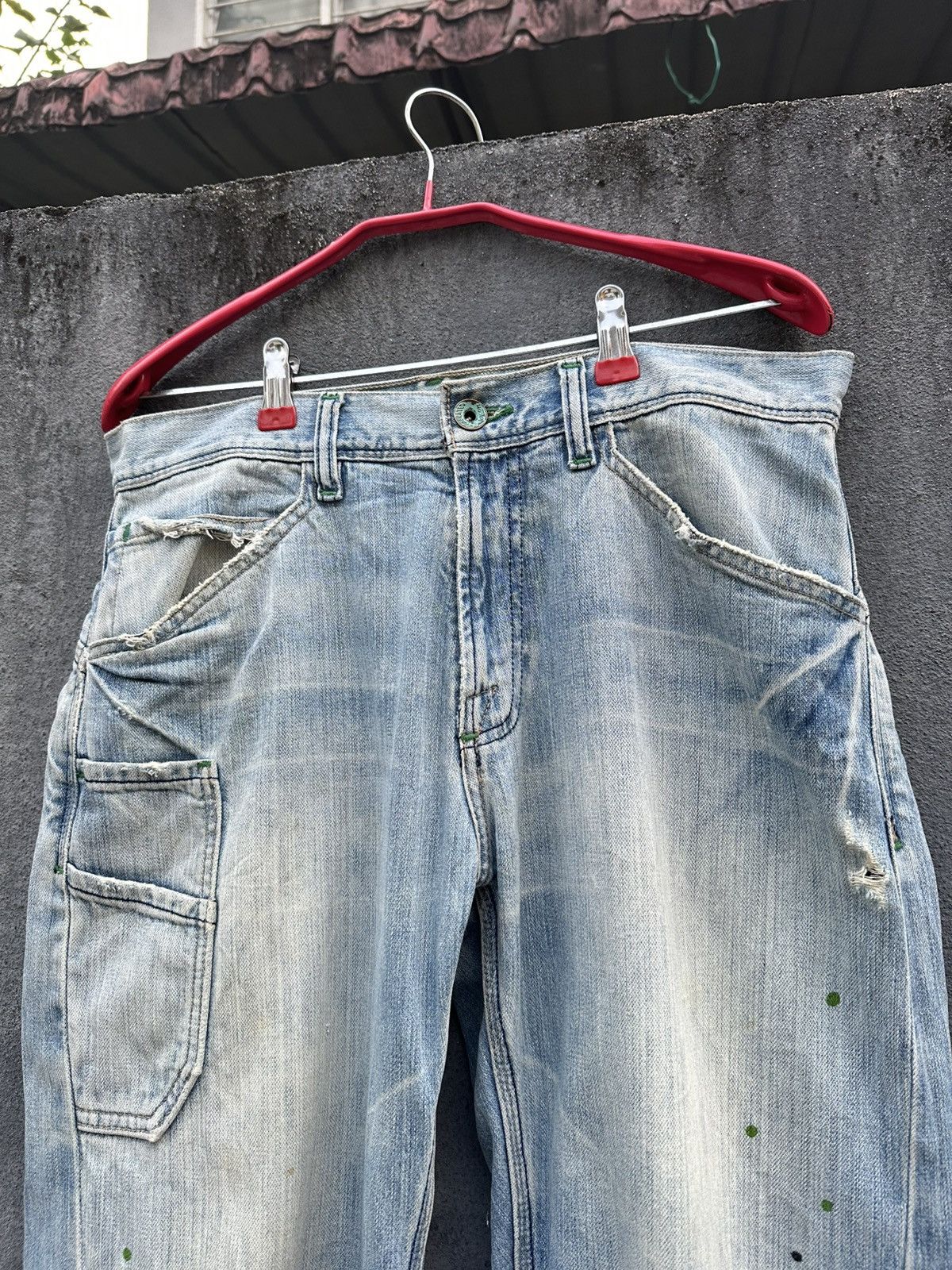 Vintage 👹Vintage THRASHED Volcom Baggy Flare Jeans Size US 31 - 11 Thumbnail