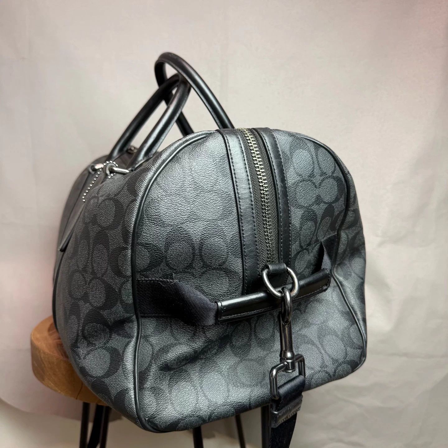 Coach COACH Venturer 43 Heritage Leather Travel Bag Black Large 98 New Size ONE SIZE - 4 Thumbnail