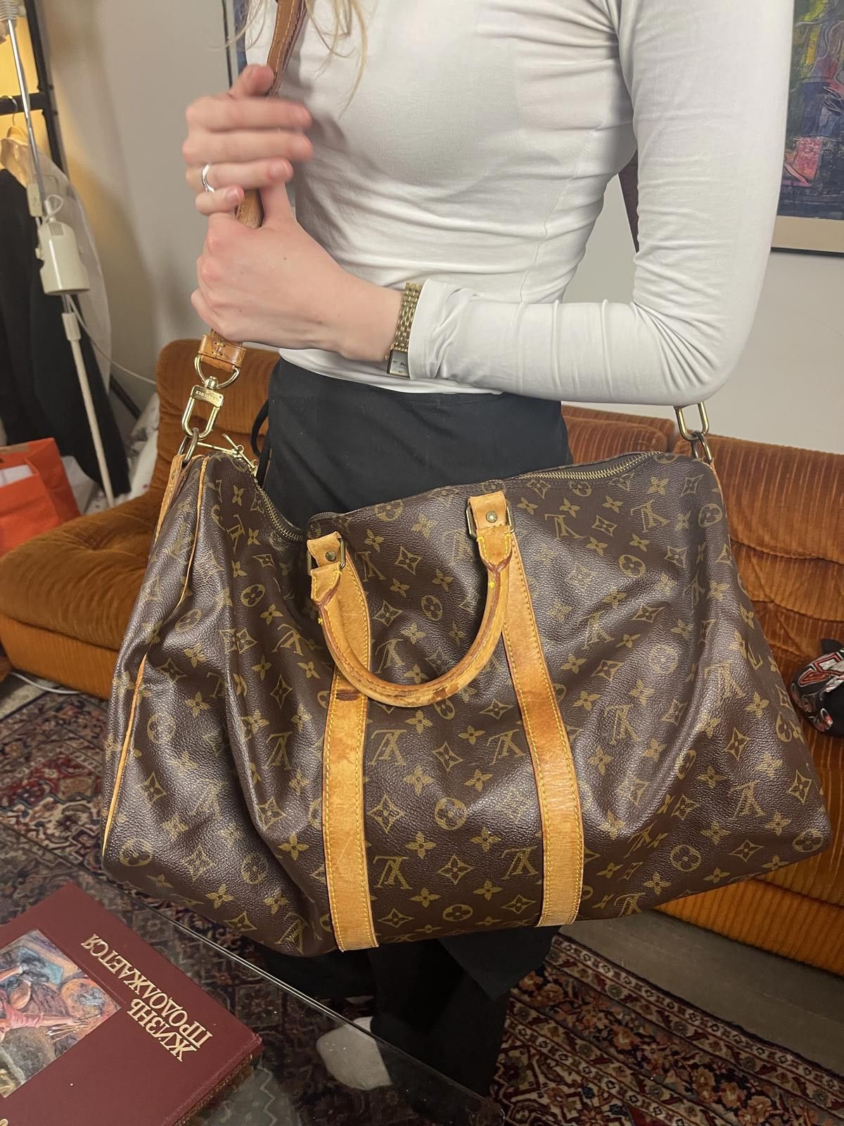 Louis Vuitton Louis Vuitton - Monogram Canvas Keepall Bandoulière 50 Bag Size ONE SIZE - 4 Thumbnail
