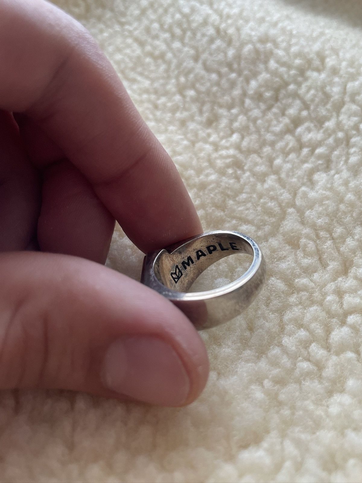 Other MAPLE - MOTHER OF PEARL x GREEN TOPAZ - 925 SILVER RING Size ONE SIZE - 10 Thumbnail