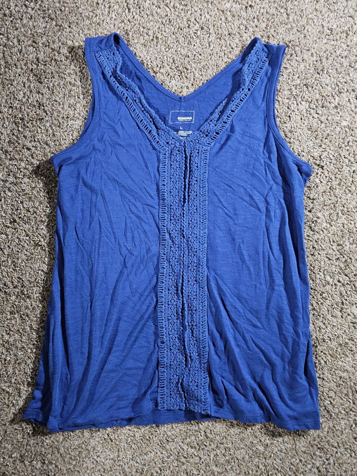 Sonoma Sonoma Goods L Blue Tank Top Size L / US 10 / IT 46 - 1 Thumbnail